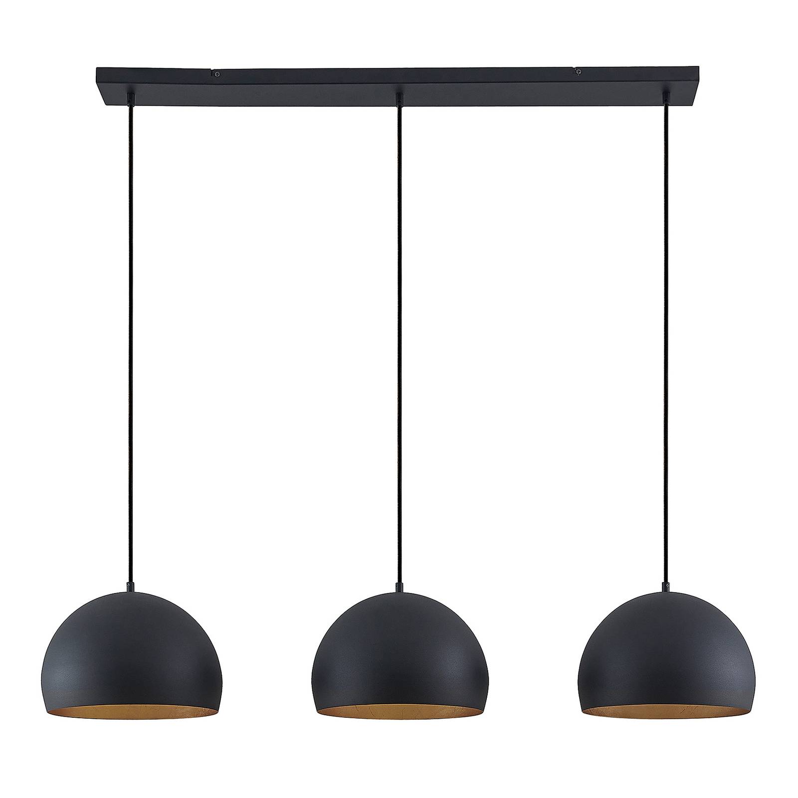 Lámpara colgante lindby tarjei, longitud 120cm, negro/oro, metal, lámpara colgante, lámpara colgante, lámpara, lámpara de techo, lámpara de techo,