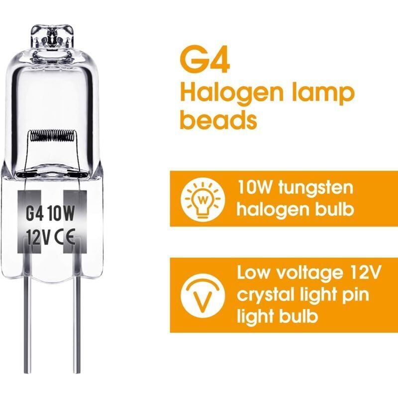 Ampoule spécifique, Ampoule G4 12V 10W,Lampe à Capsule Transparente lot de 10 - 3