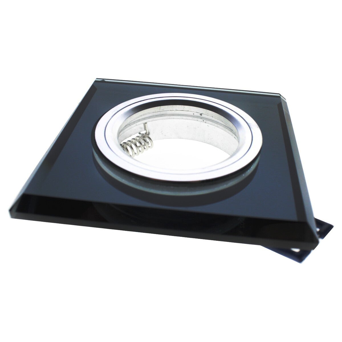 Oprawa sufitowa wpuszczana oczko czarna lustrzana 1xGU10x50W kwadratowa IP20 wym: 2,5 x 8,8 x 8,8 cm szkło IdeaLED - 2