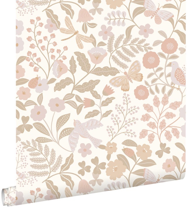 Papiers peints fleurs et oiseaux rétro | Ever Wallpaper