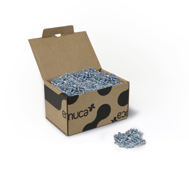 Emuca Pakiet 500 Screws, Flat Head Pozidrive, Diameter 6.2mm, 13mm, Euro, Stal, Zinc Plated