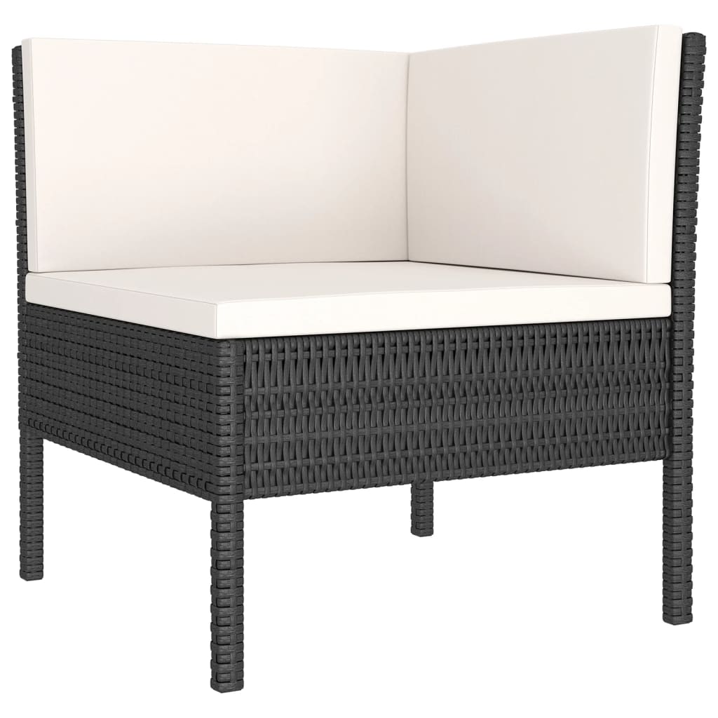 Maison Exclusive - Set Divani da Giardino 5 pz con Cuscini in Polyrattan Nero - 3