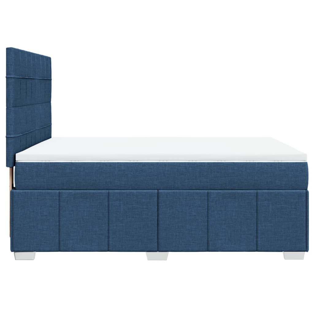 Sommier à lattes de lit avec matelas Bleu 140x200 cm Tissu - 8