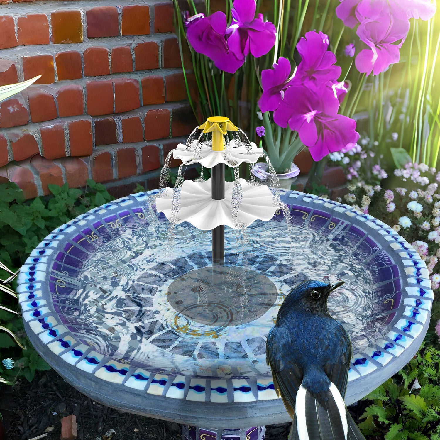 Fontaine solaire, pompe solaire pour bassin, pompe à eau solaire, fontaine flottante, pompe pour jardin, jeux d'eau, bain d'oiseaux - 5