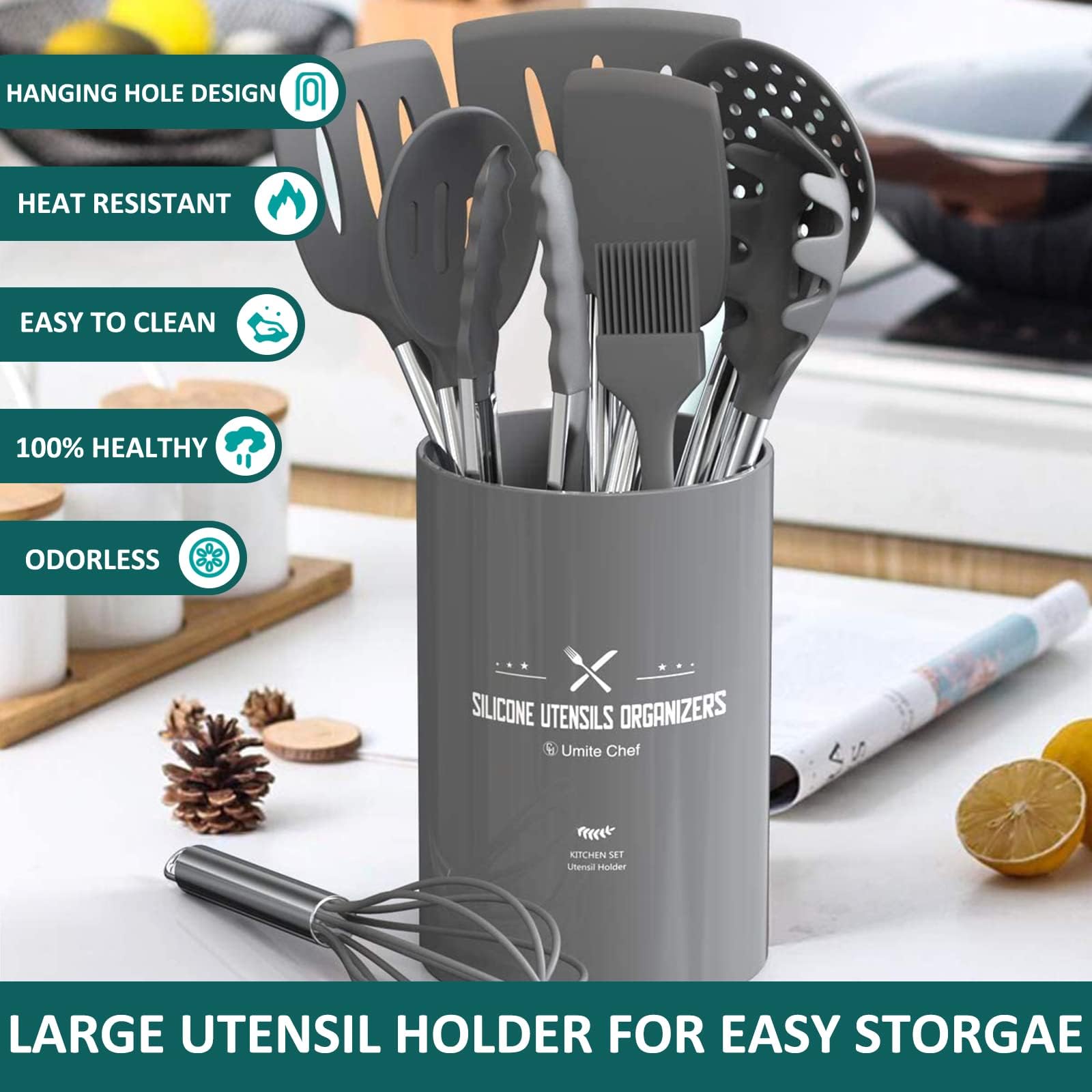 Umite Chef Set di utensili da cucina in silicone, set di 43
