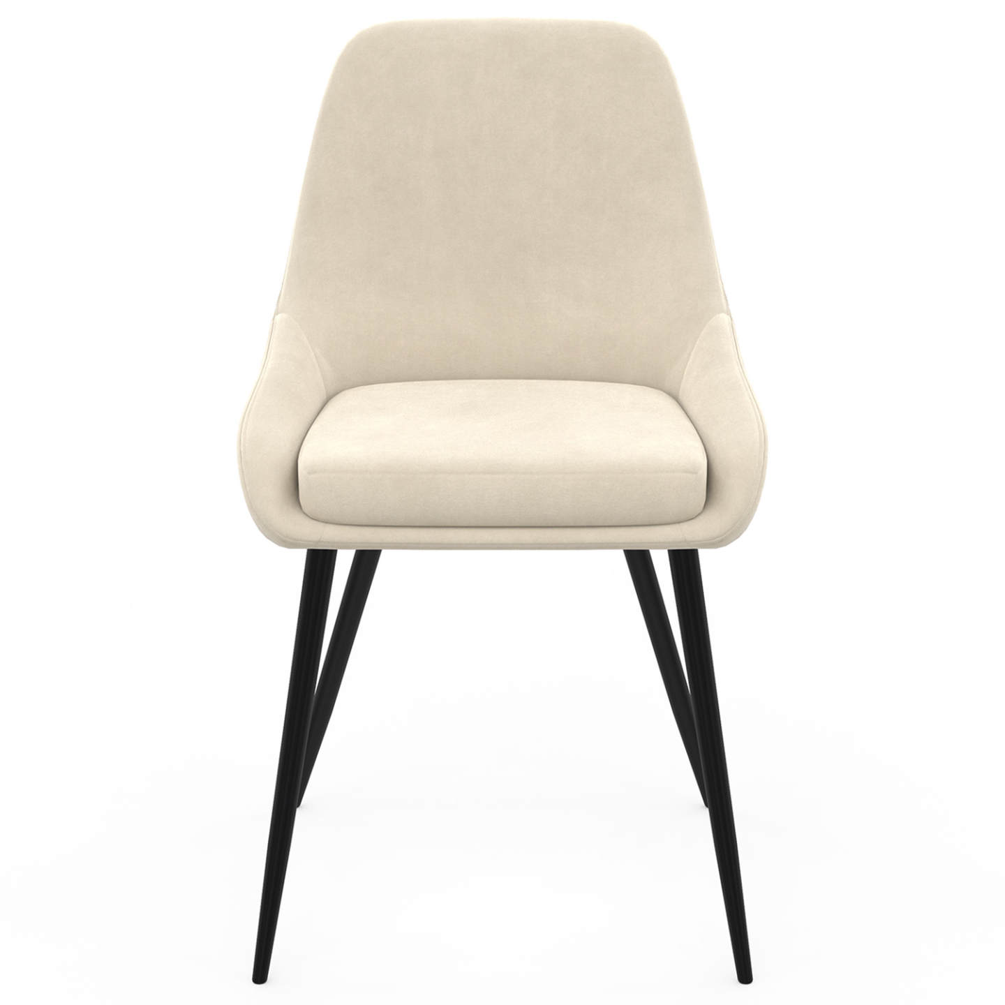 Lot de 4 chaises THALYA en velours beige avec accoudoirs - 4