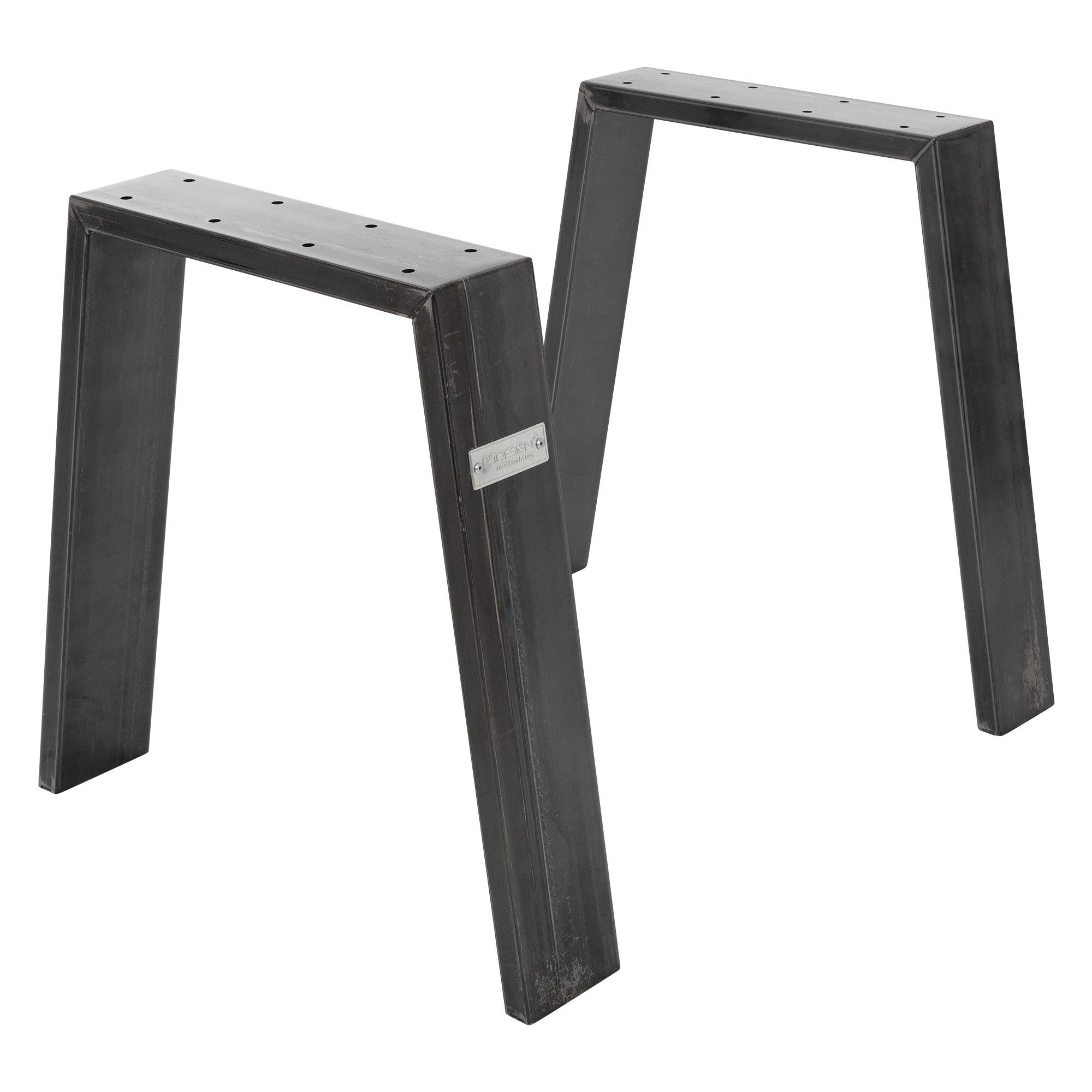 ML-Design zestaw 2 nóg stolowych loft 44x42 cm metalowe industrialne U-kształtne profil 8x2 cm metalowy stelaż wzornictwo przemysłowe podstawa mebli