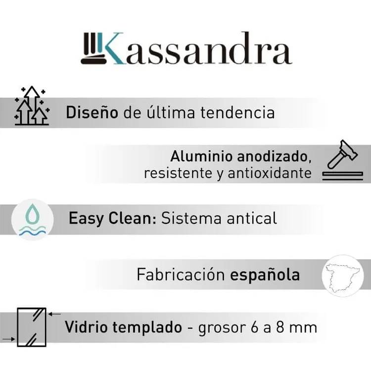 Paroi de douche frontale LUNA Noir Mat 152-156 cm – Verre fumé – Réversible – Trait. anticalcaire - 7