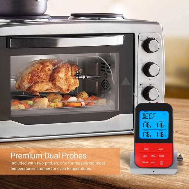 Termometro Carne Wireless Bluetooth - Portata 500FT, Display LCD, Sonda Impermeabile - Per Griglia E Forno - Foto 8