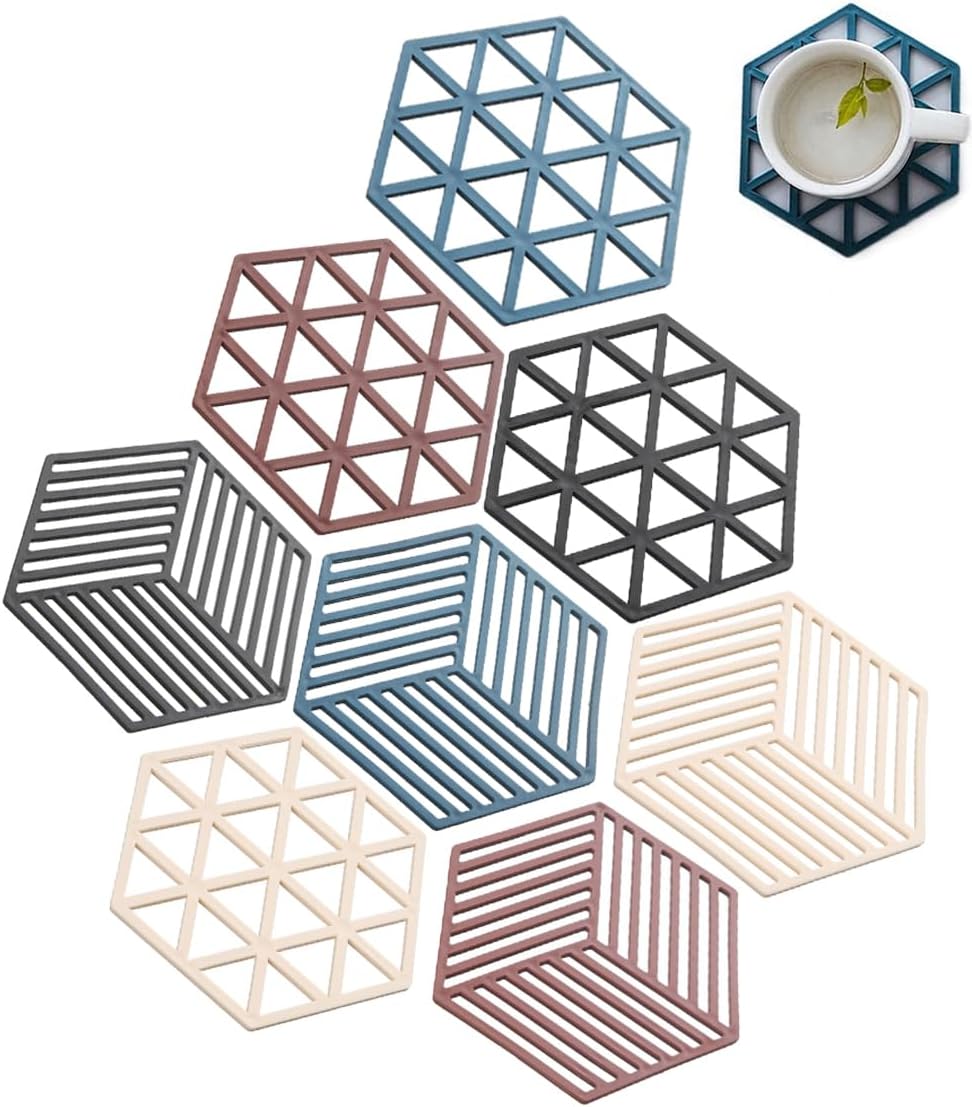 Set di 6 sottobicchieri in silicone da 10 cm di diametro (rosa) con supporti, sottobicchieri rotondi antiscivolo, adatti per tazze, sottobicchieri per | Leroy Merlin