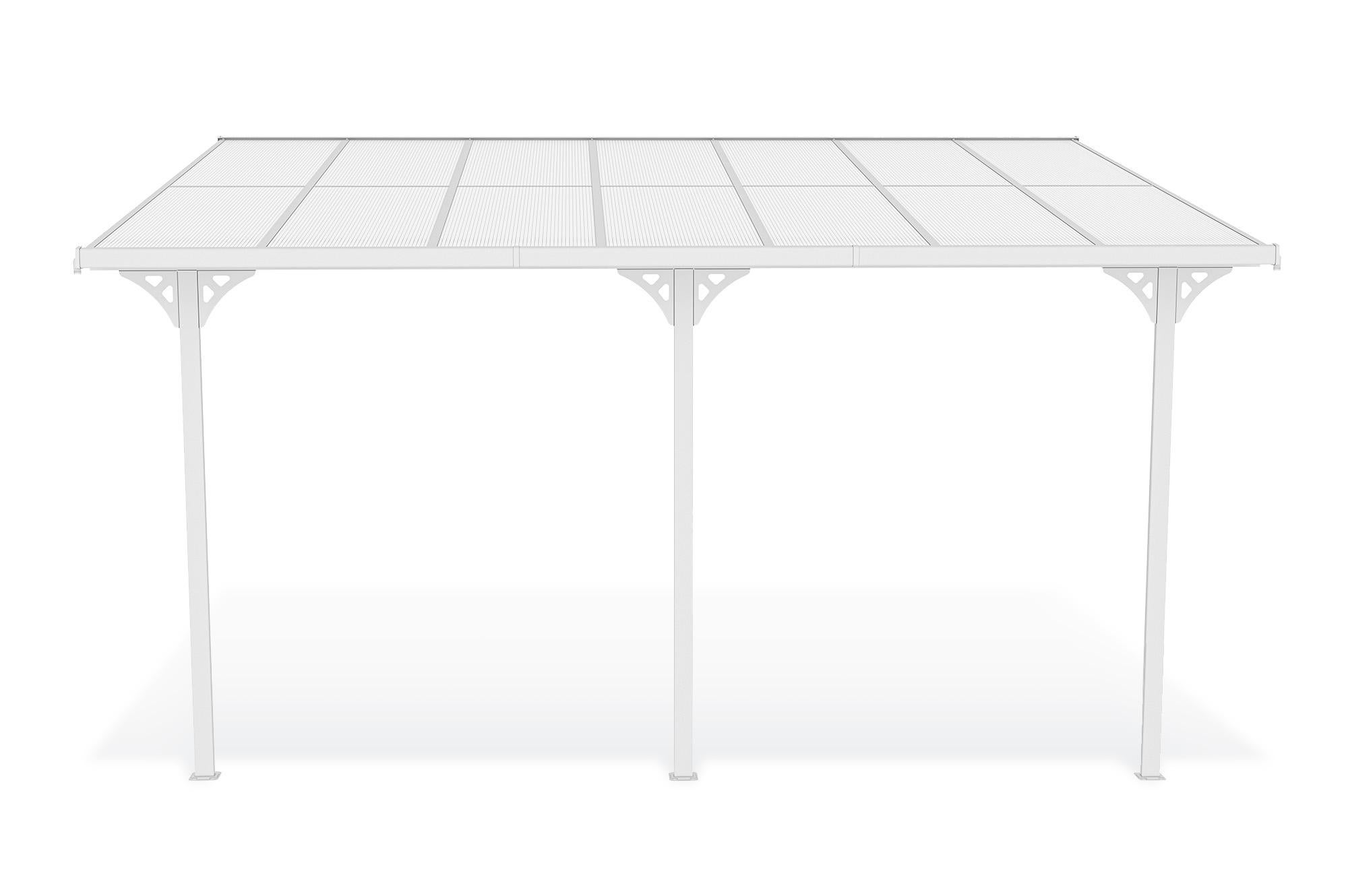 Pergola/Cochera adosada KLEO 5m x 3m aluminio Blanco - 4