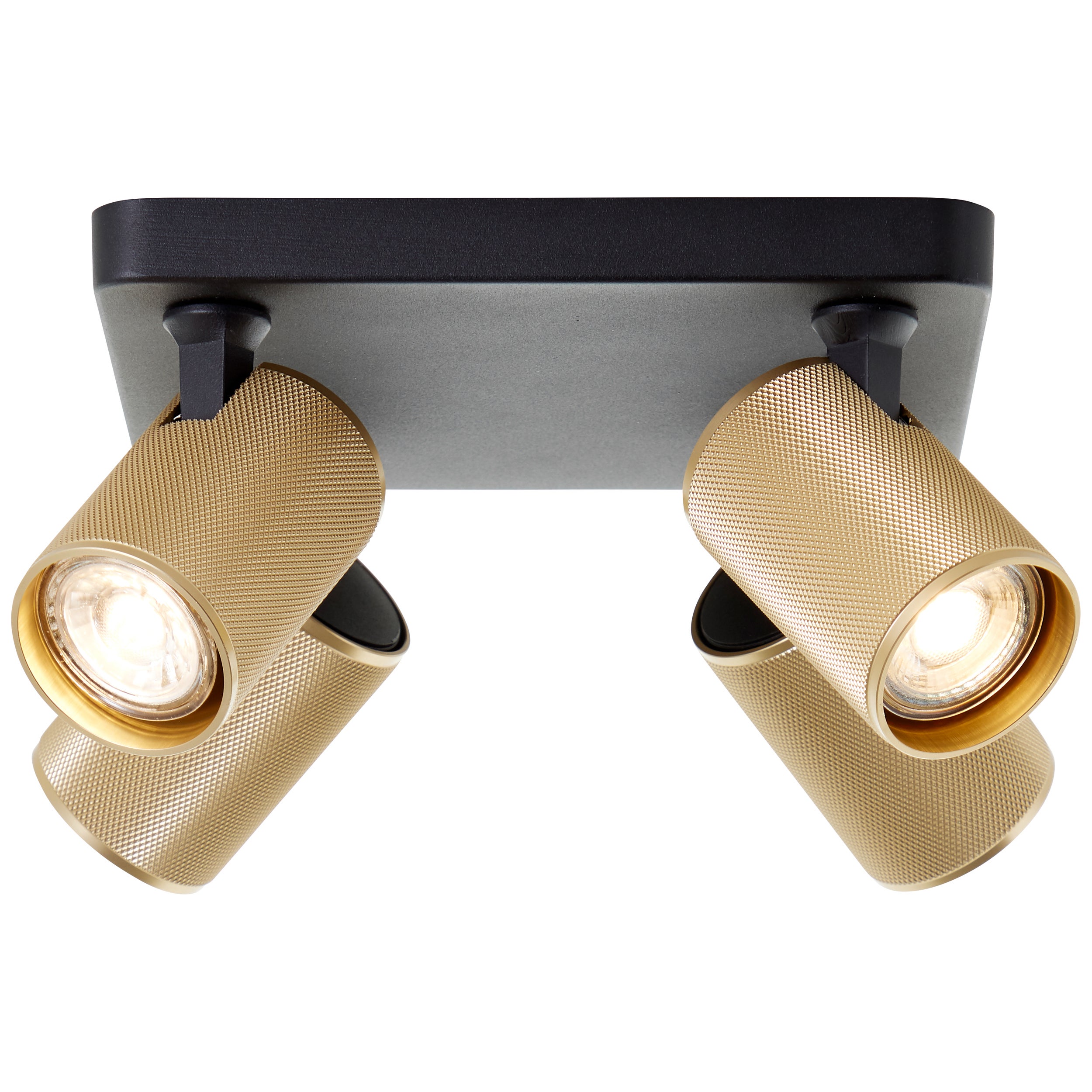 Lampa Brilliant Marty Spot LED z 4 czarnymi/matowymi żarówkami piaskowymi 4x GU10, 10 W, żarówki LED w zestawie i wymienne