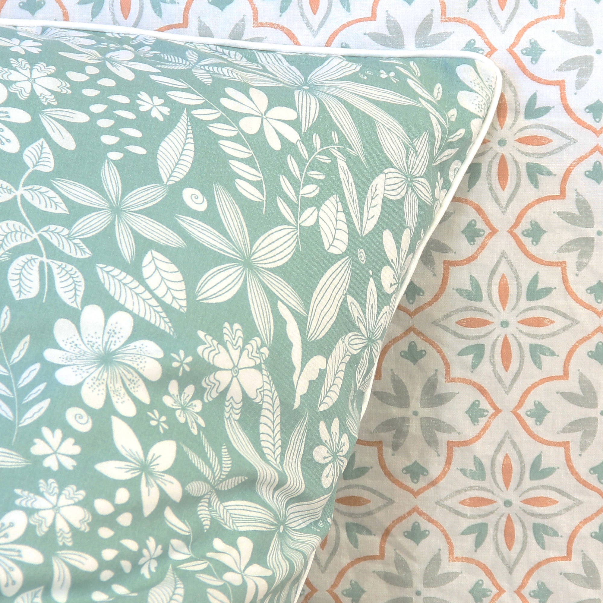 Destockage - 8 Mètres De Biais Liberty Gleeson - Bleu/Vert - Coton Véritable