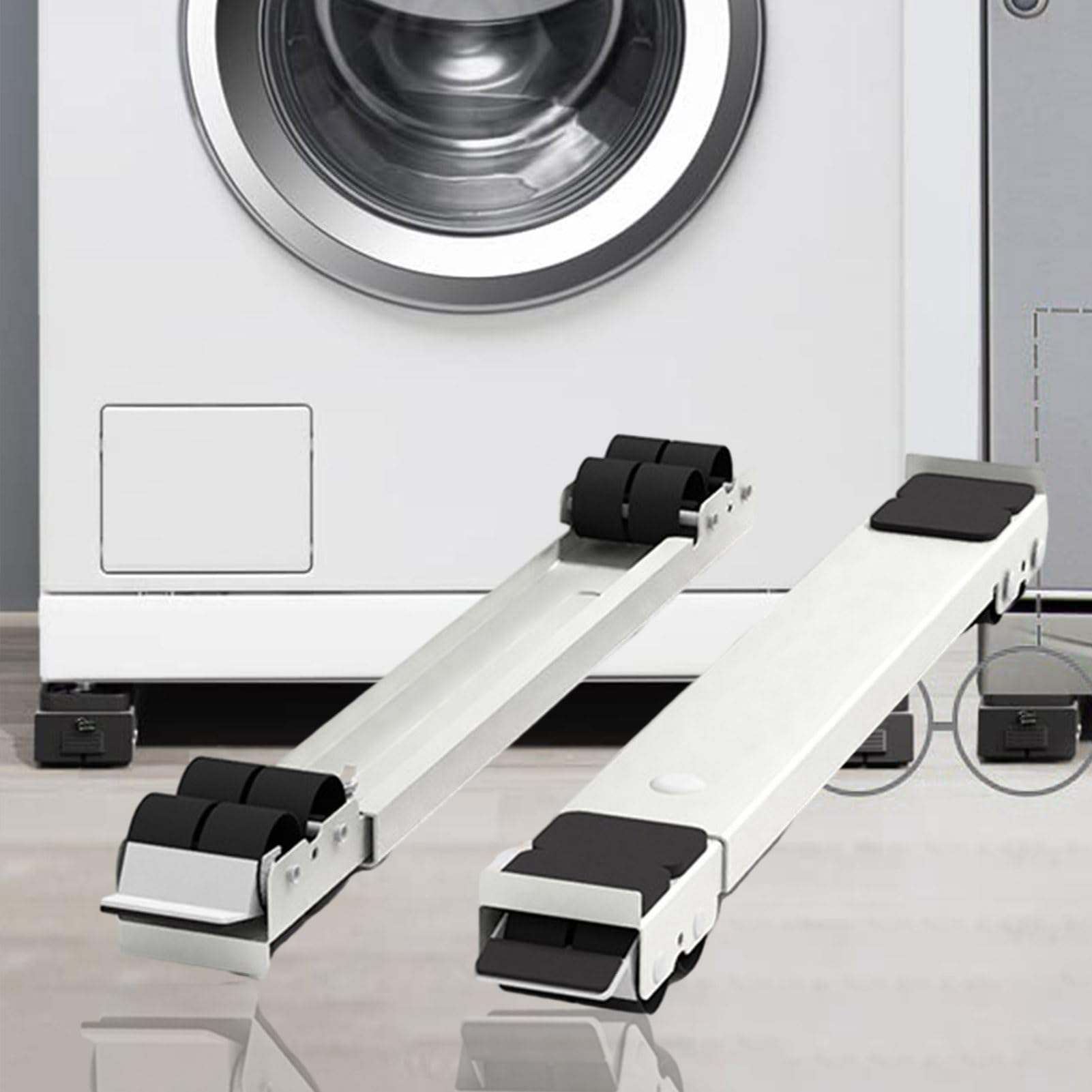 2Pc estensibile staffa di supporto per lavatrice frigorifero Mobile Base rialzata staffa a rullo Mobile ruota elettrodomestico da cucina  15