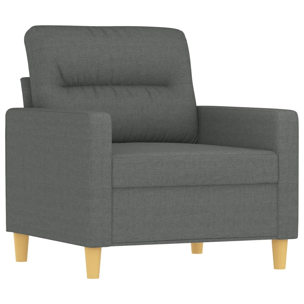 Fauteuil avec repose-pied Gris foncé 60 cm Tissu - 4