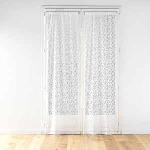 Paire de Voilages losanges, finition passe-tringle, vitrages 60x120cm, blanc. | Leroy Merlin