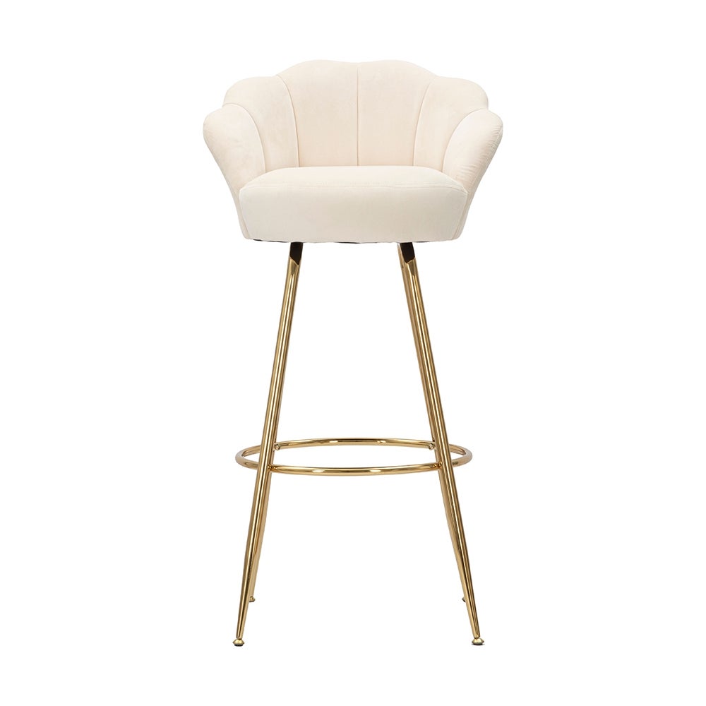 Taburete de bar cocina con respaldo floral patas doradas h90cm Vienna - 4