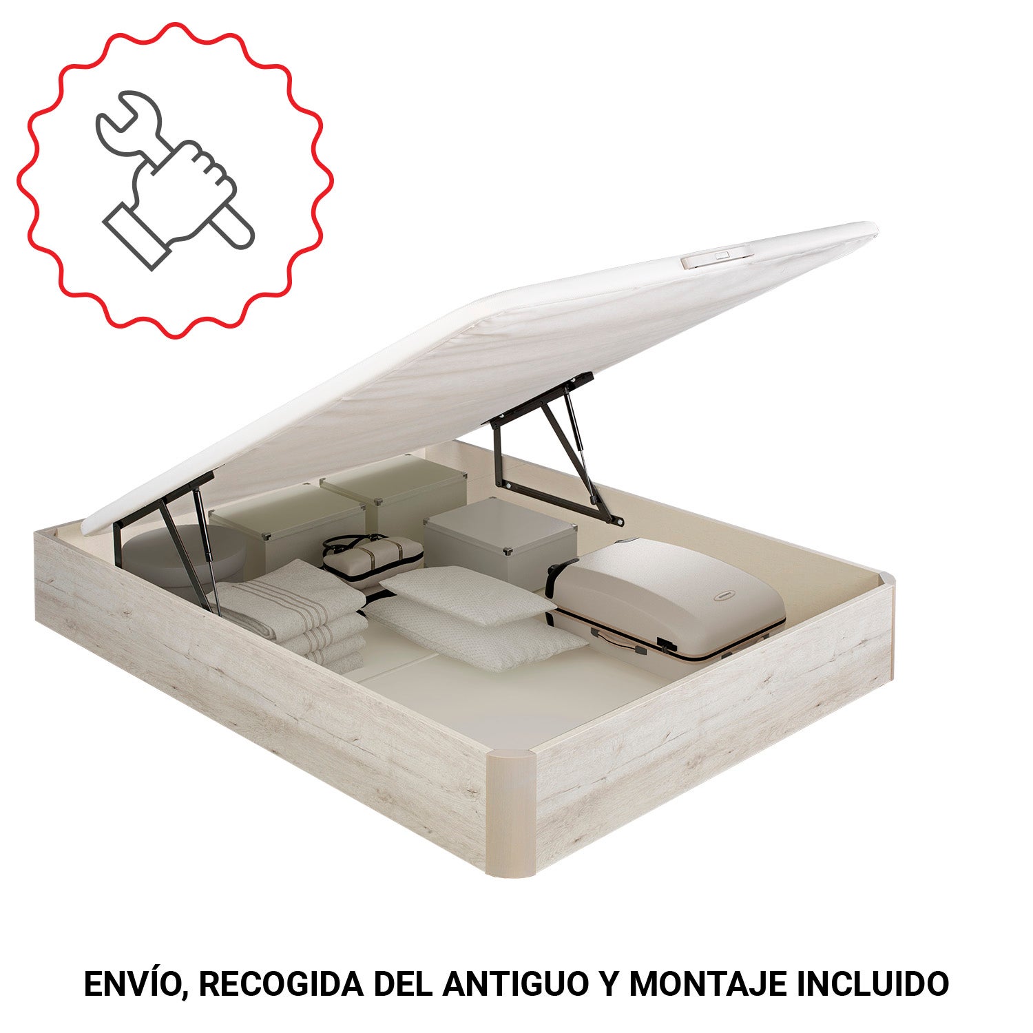 Canapé abatible 31cm - 90x190 | ENVÍO, MONTAJE Y RECOGIDA ANTIGUO INCLUIDO | ROYAL SLEEP | Natural | Apertura Lateral - 6