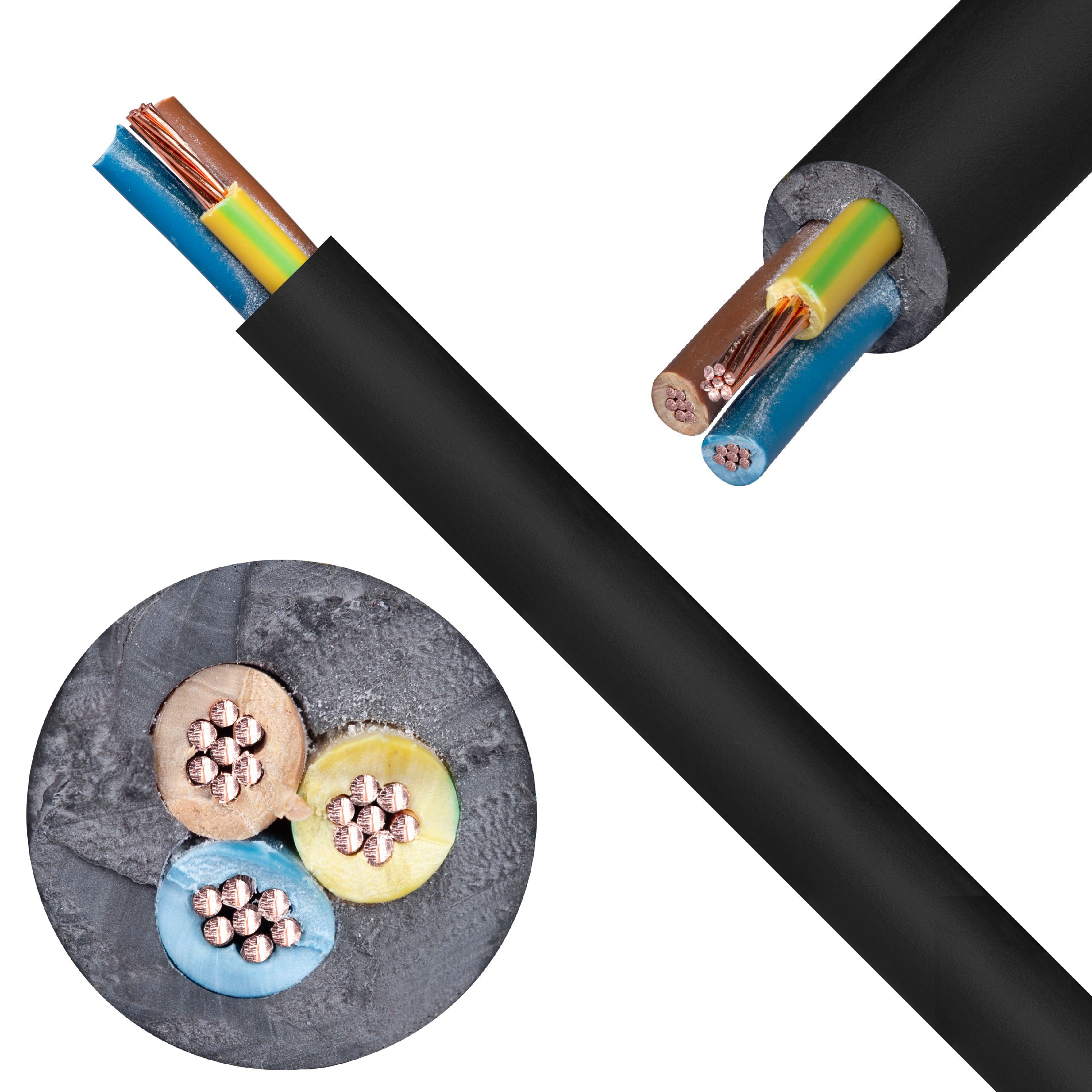Kabel energetyczny ziemny YLY 3x2,5mm2 czarny 0,6/1kV linka sztywna Eltrim 500m