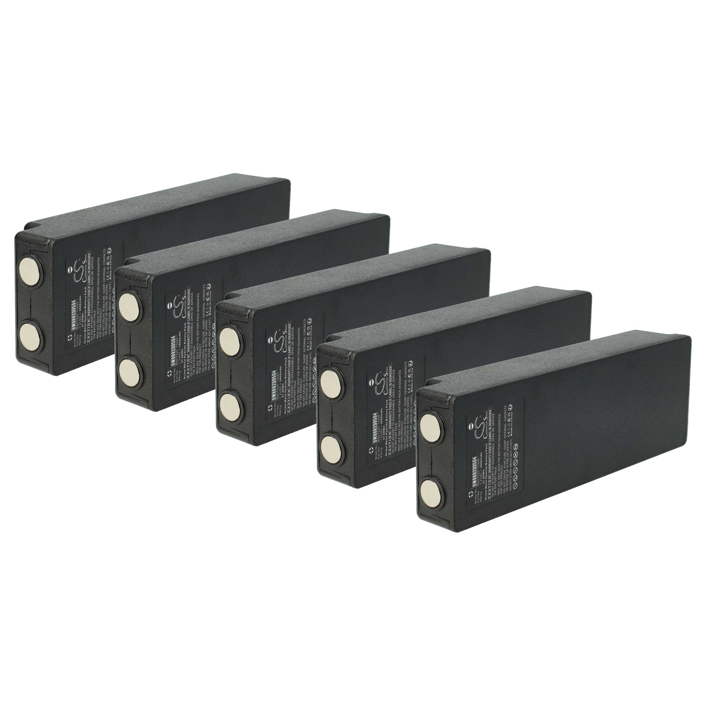 vhbw batteria sostituisce Scanreco RSC7220 per Radiocomando Industriale, Telecomando (2500mAh, 7,2V, NiMH) - Nero