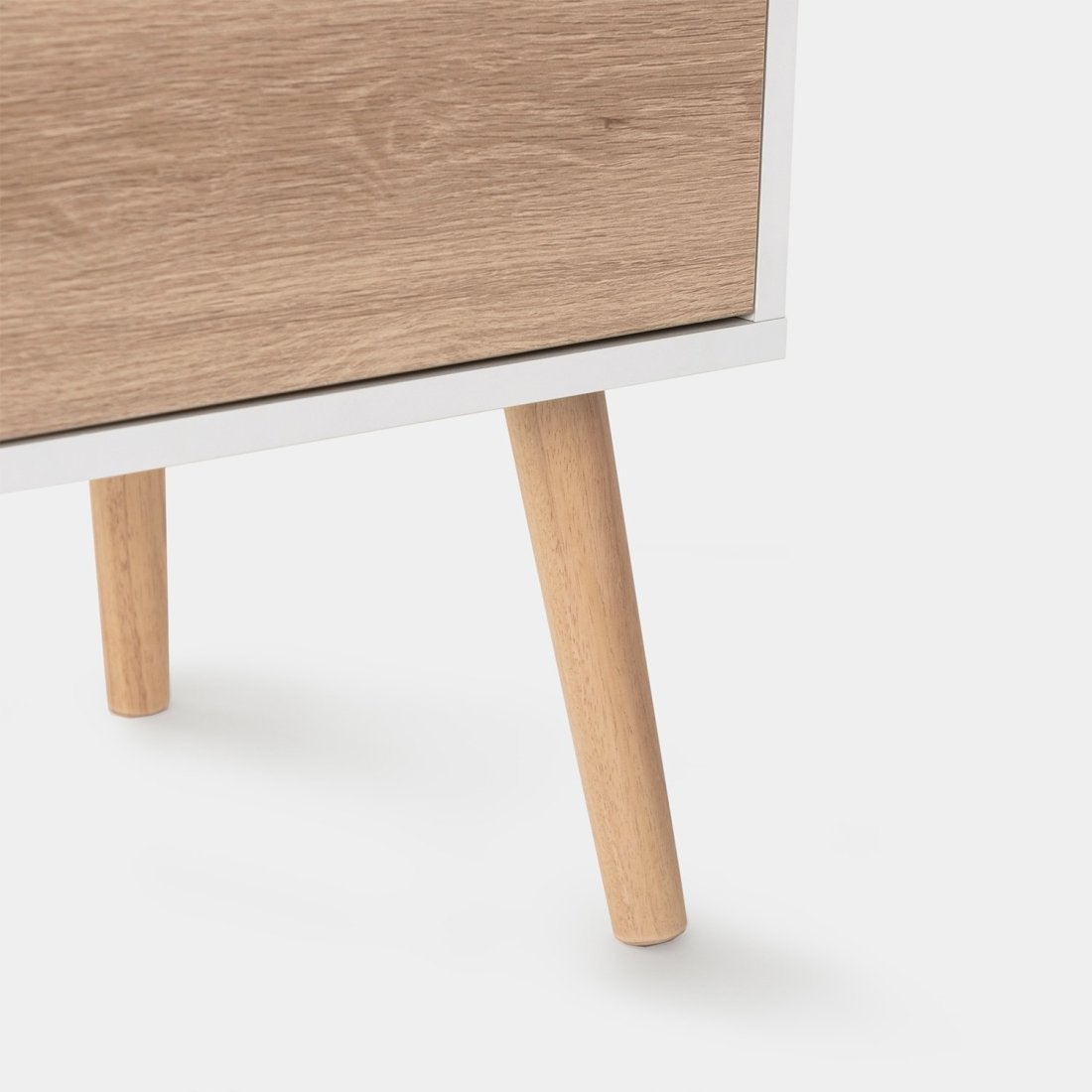 Pack 2 mesitas de noche efecto madera blanco-natural 40 x 59 cm - 6