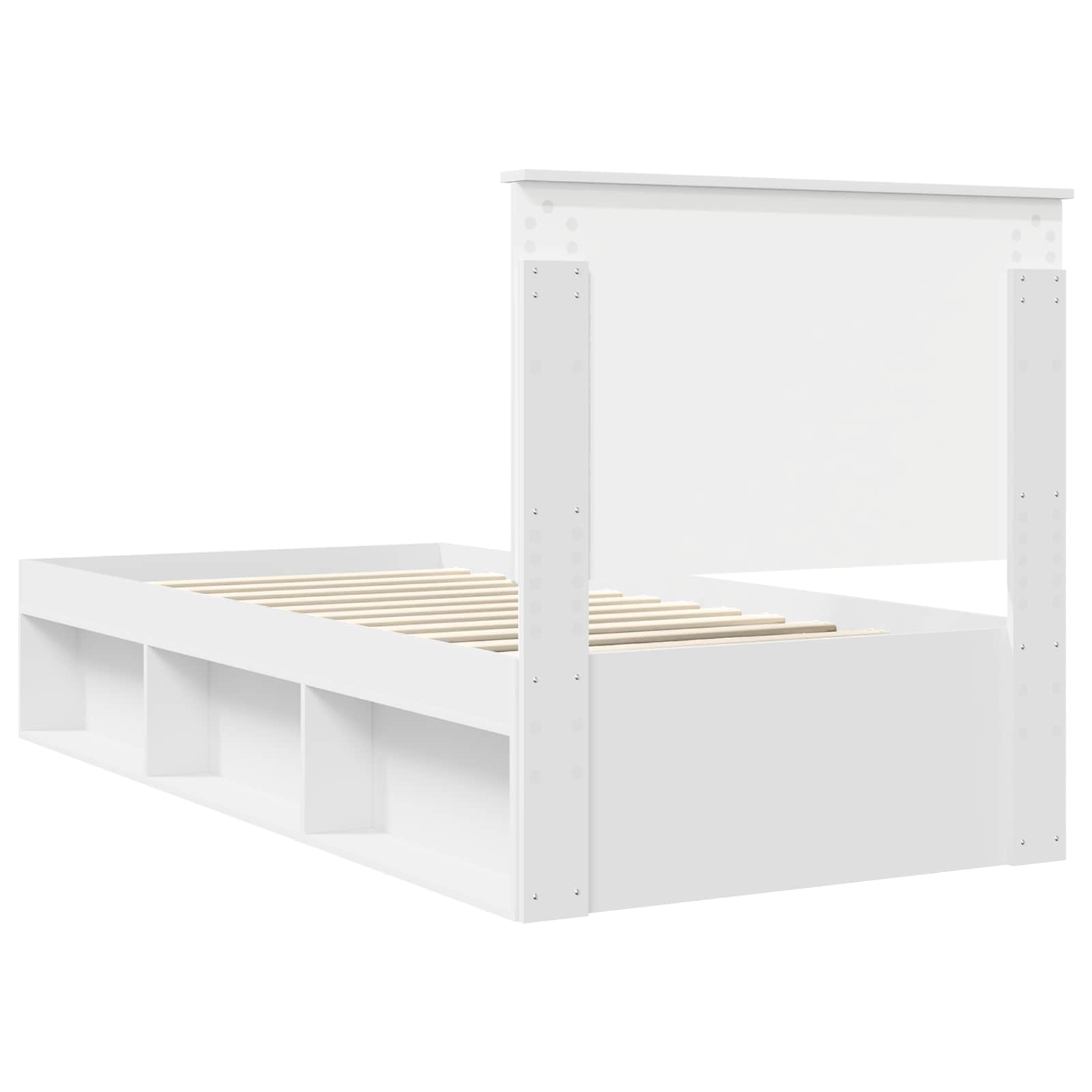 Cadre de lit blanc 90 x 200 cm en bois de pin massif - 9