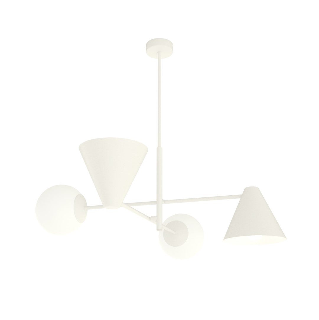 Lampa wisząca Hermes biała 4xE14x10W modernistyczna wym: 60 x 70 x 70 cm metal Emibig