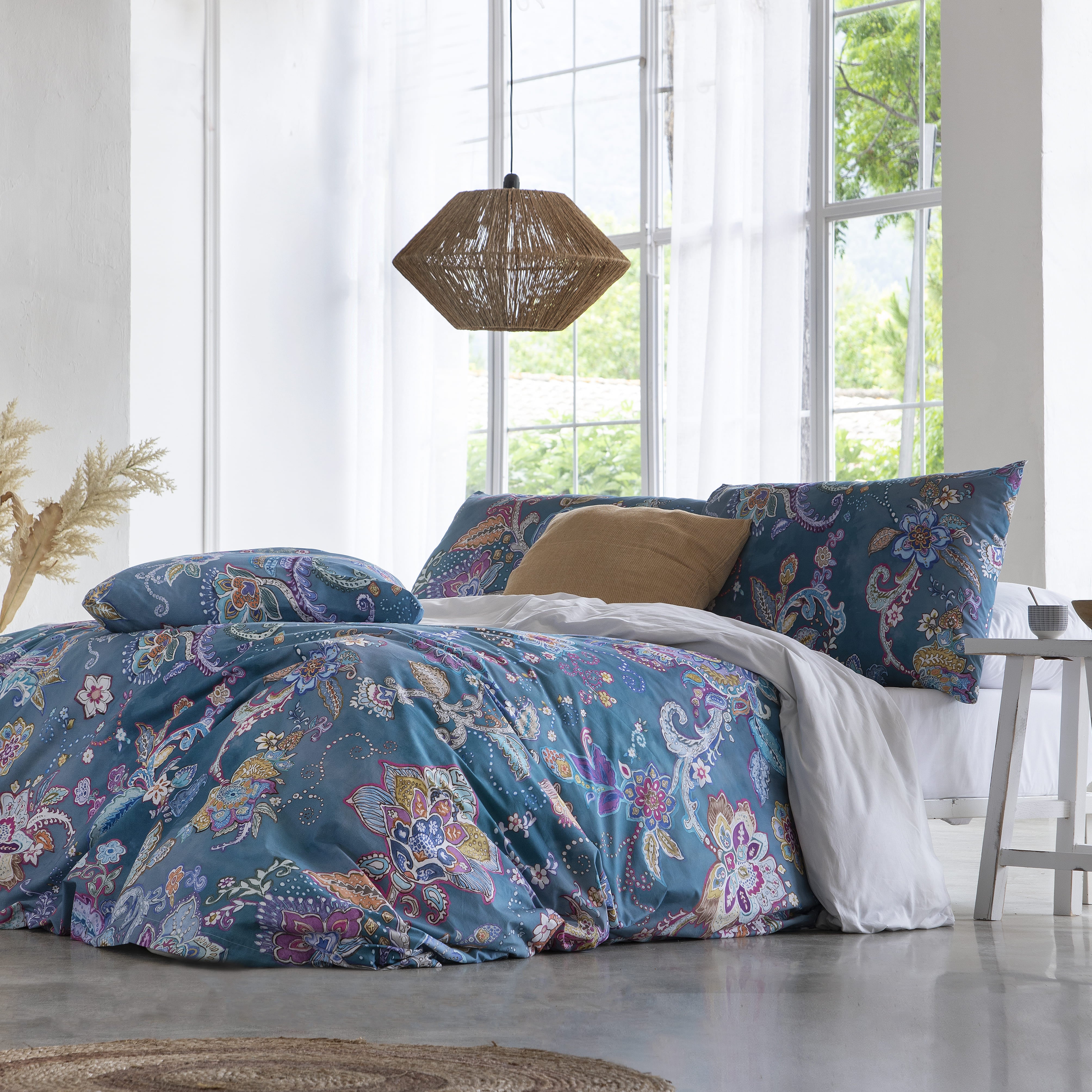 Funda nórdica uhtred cama 180 cm - 260x240 cm, algodón 200 hilos. cierre con botones.