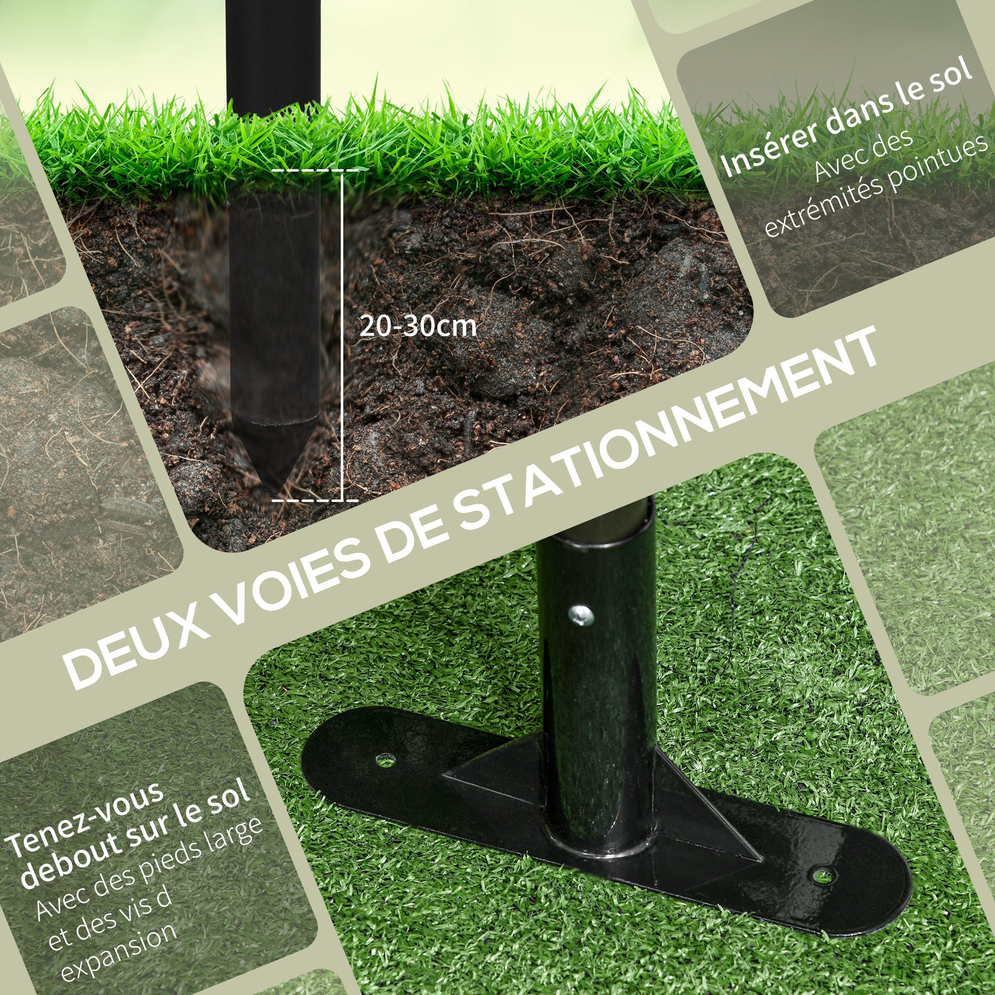 Clotûre de jardin acier avec revêtement PE Outsunny - 6