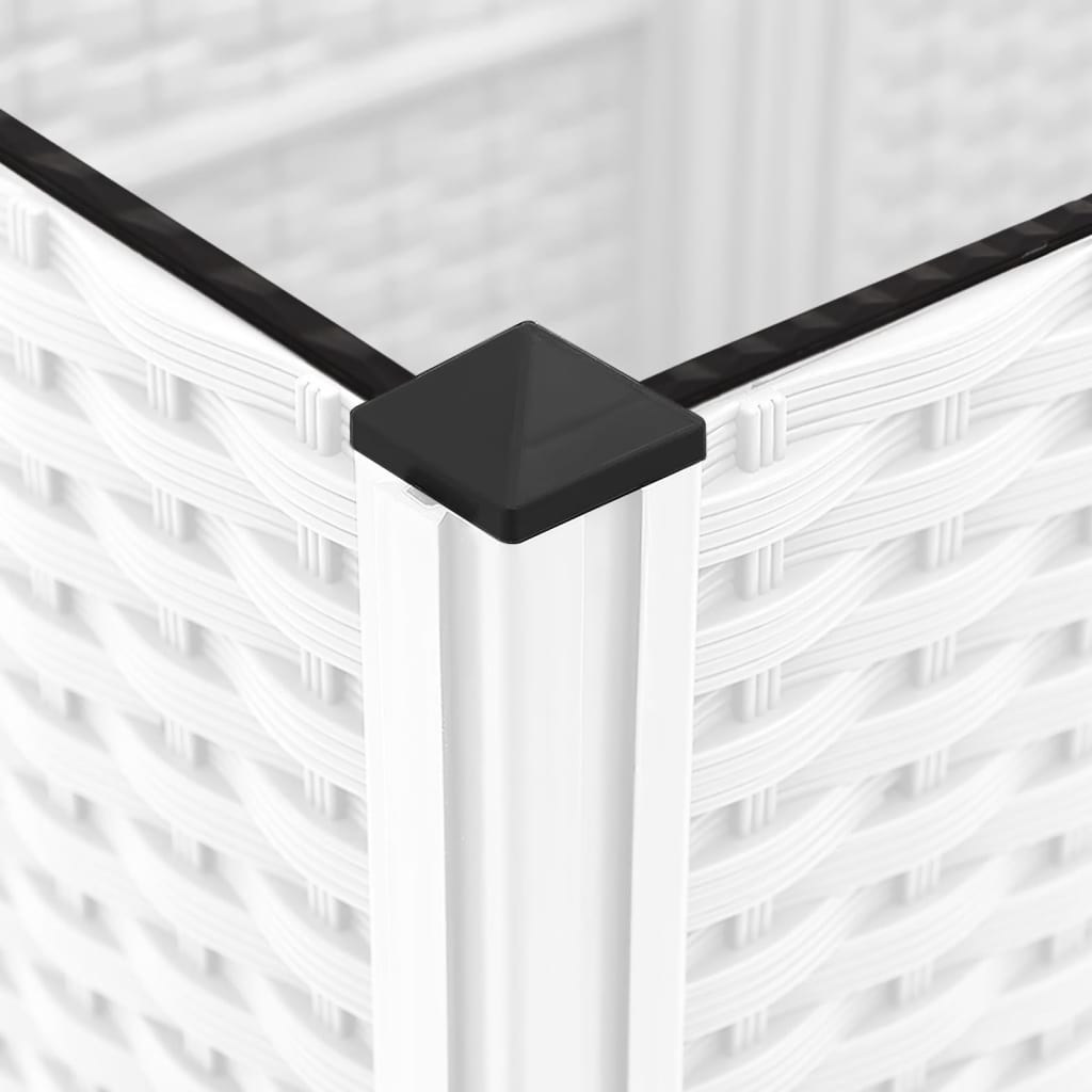 Maison Exclusive - Vaso/floreira jardim c/ treliça 40x40x136 cm PP branco - 7