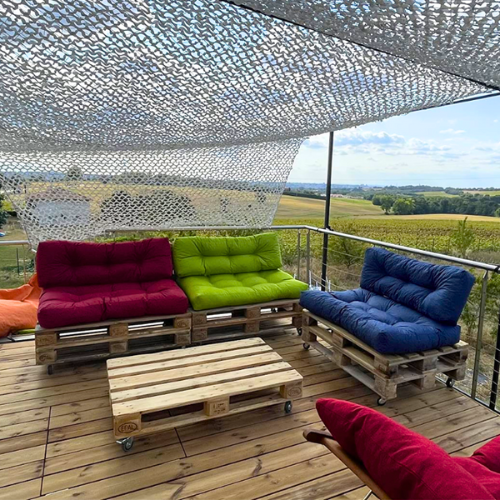 Coussins palette lot en polyester BANANAIR 120x80x15 cm bleu - 7