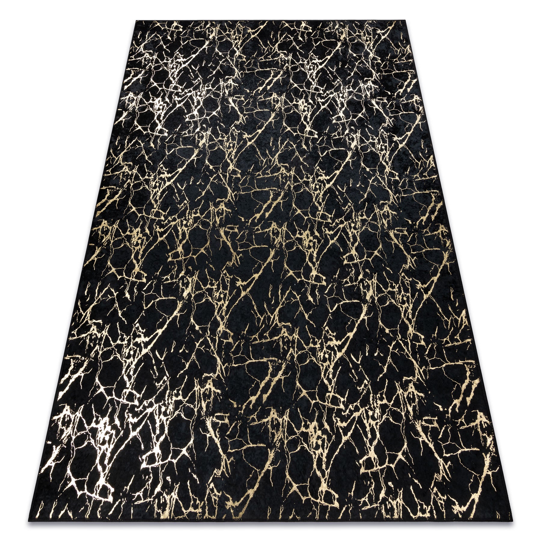 Dywan do prania MIRO 11111.2106 Marmur, glamour antypoślizgowy - czarny / złoty 160x220 cm