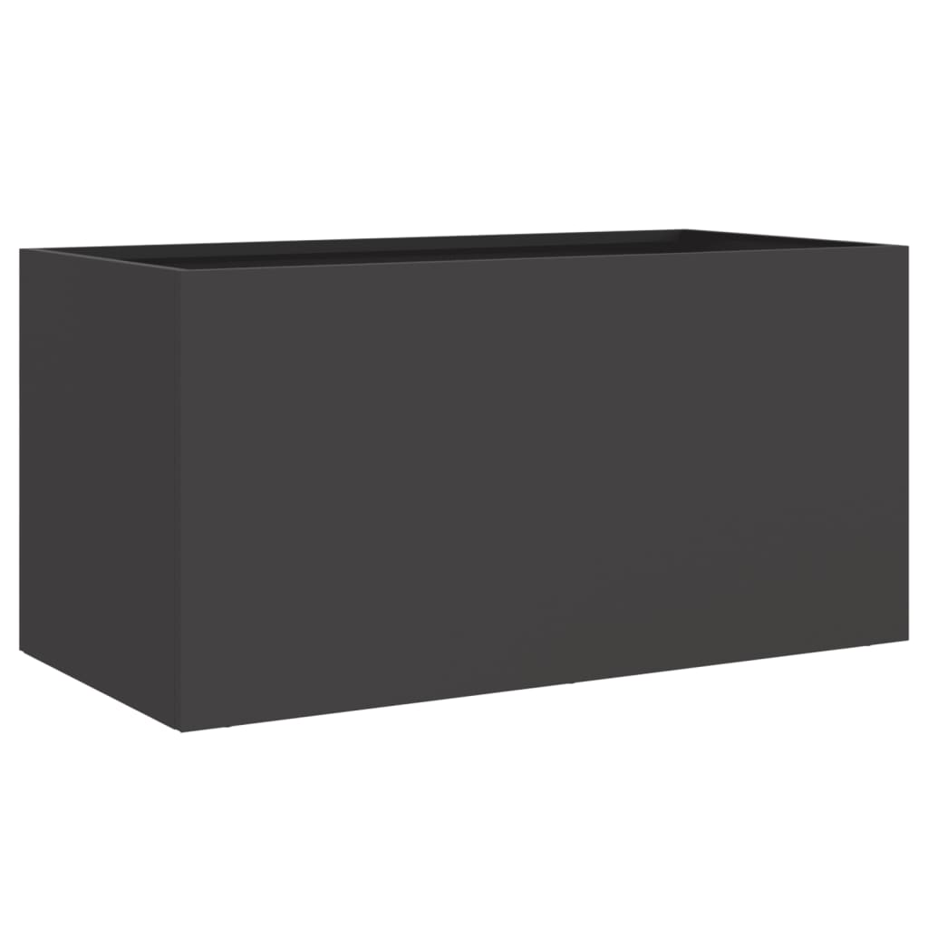 vidaXL Jardinière noir 62x30x29 cm acier - 2
