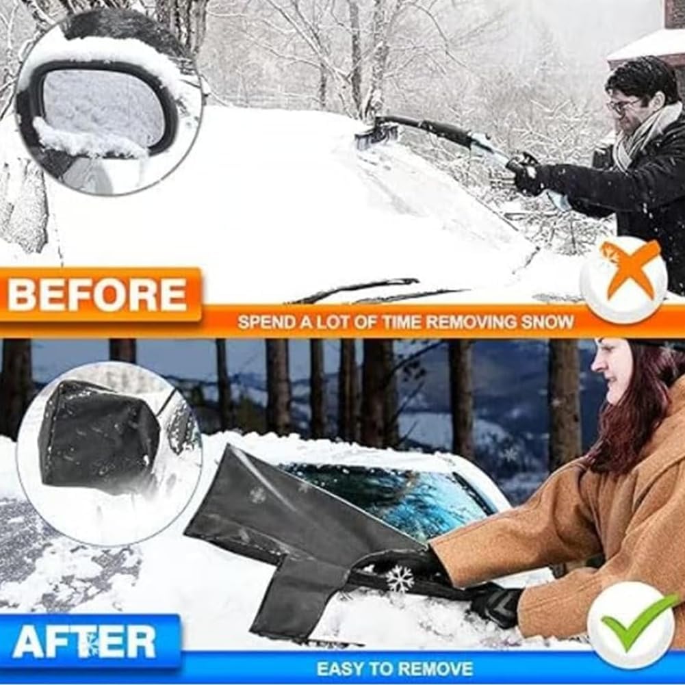 2PCS de Protection Solaire et de Glace Tout-Temps pour Pare-Brise. Accessoire de Chasse-Neige pour la Neige,150 * 70CM - 4