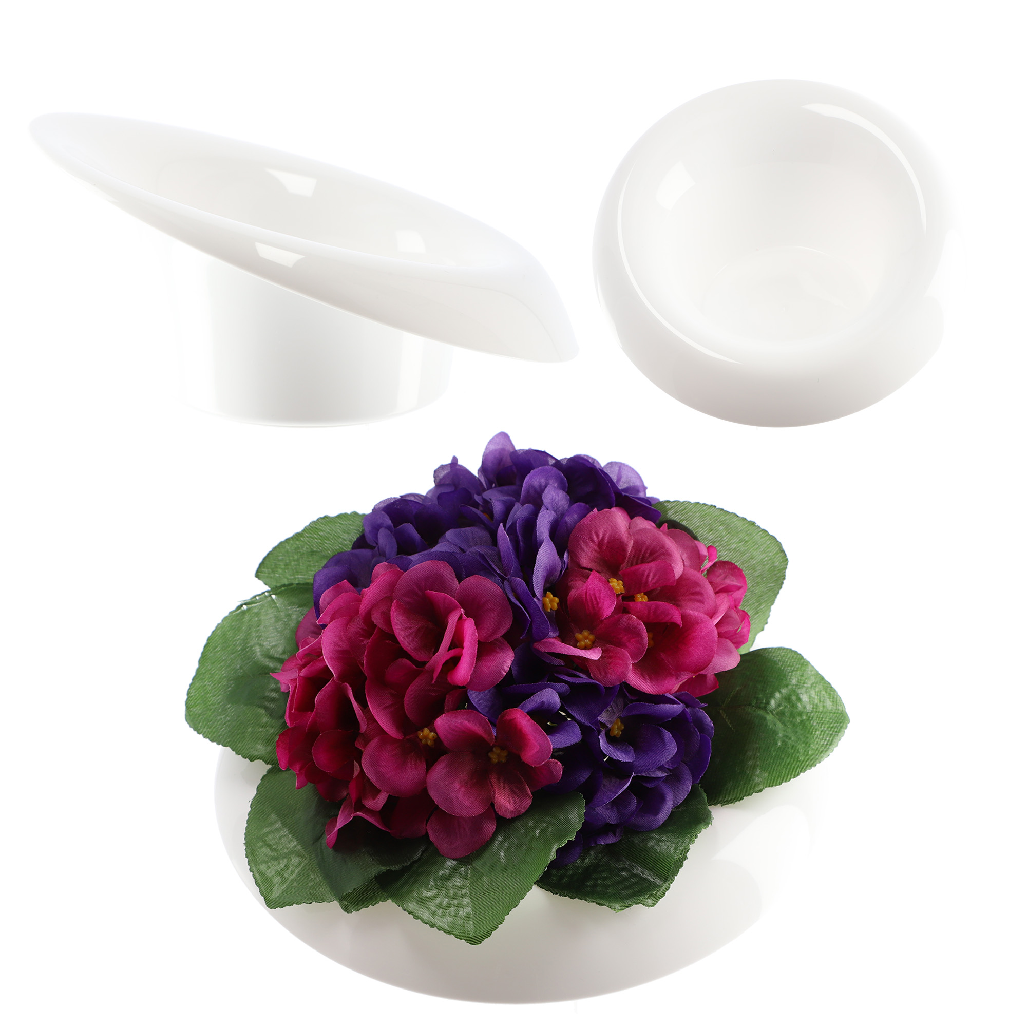 DONICZKA OSŁONKA DO KOMPOZYCJI KOMPOZYCJE STROIK BAZA IKEBANA BIAŁA 12cm