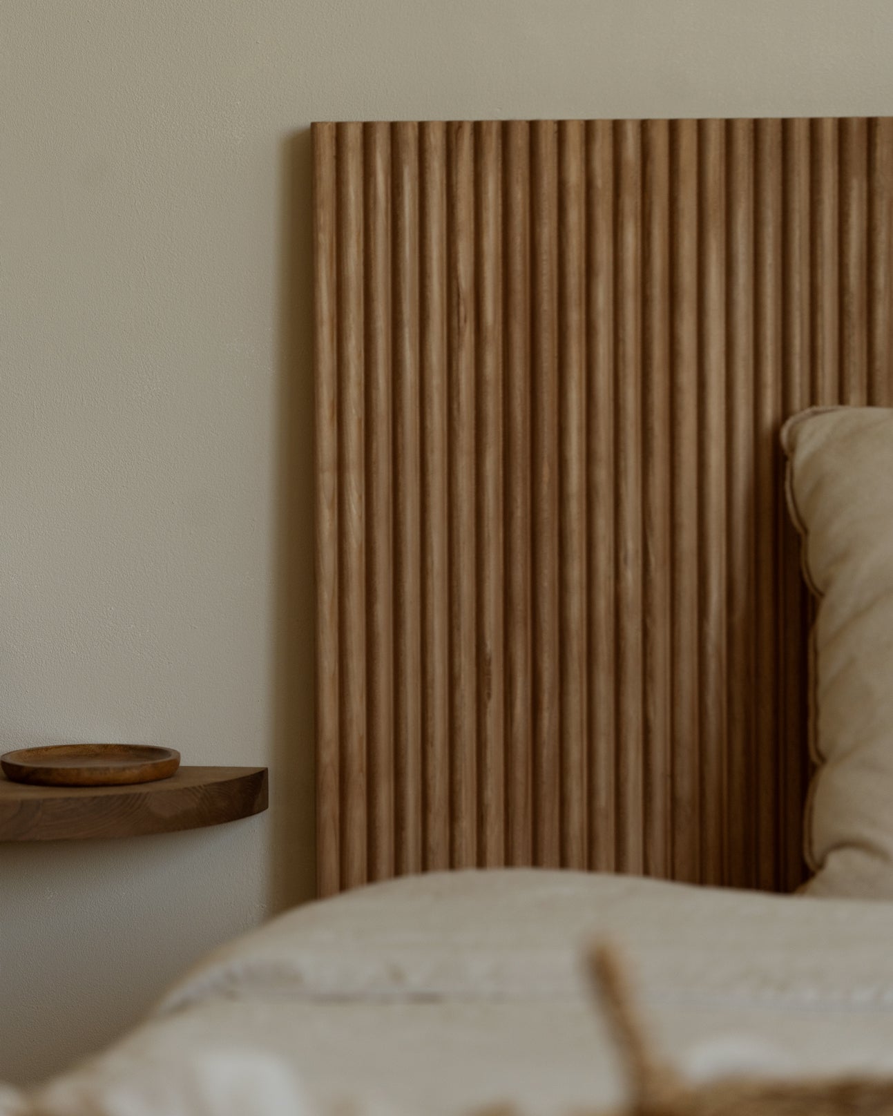 BALI - Tête de lit en bois massif dans le ton chêne foncé 120x60cm - DECOWOOD - 2