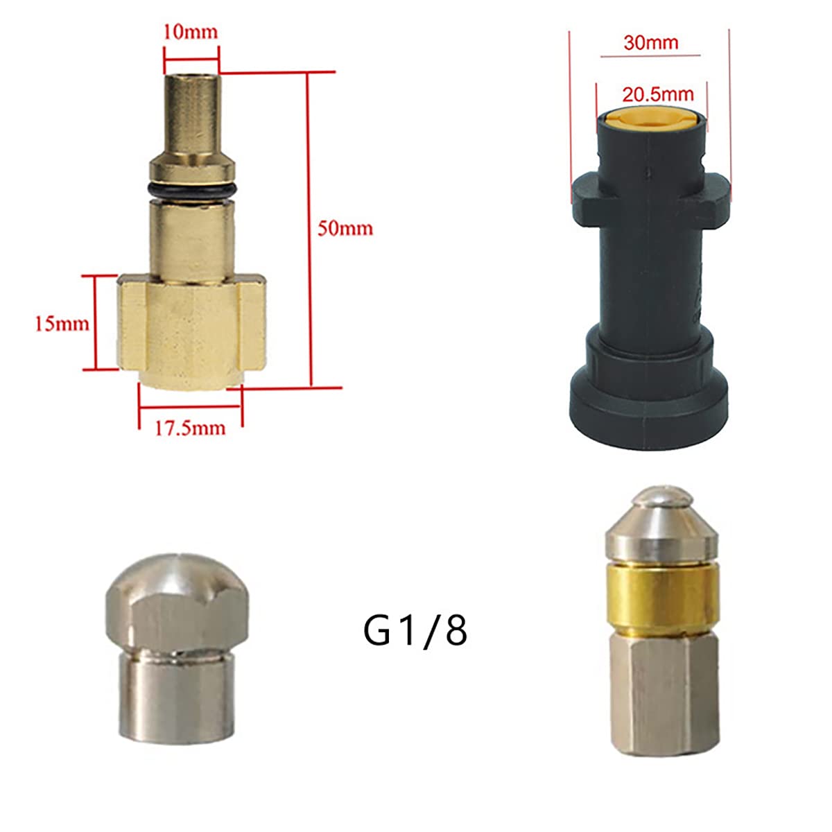 Tools Tuyau de Nettoyage Haute Pression 10M 160Bar Déboucheur Canalisation Tuyau de Vidange avec Buse à Jet, Buse Rotatif pour Kärcher K2-K7 - 3