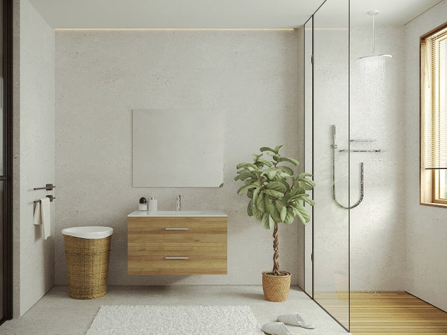 Meuble sous vasque suspendu - Coloris naturel clair - 80 cm - KAYLA