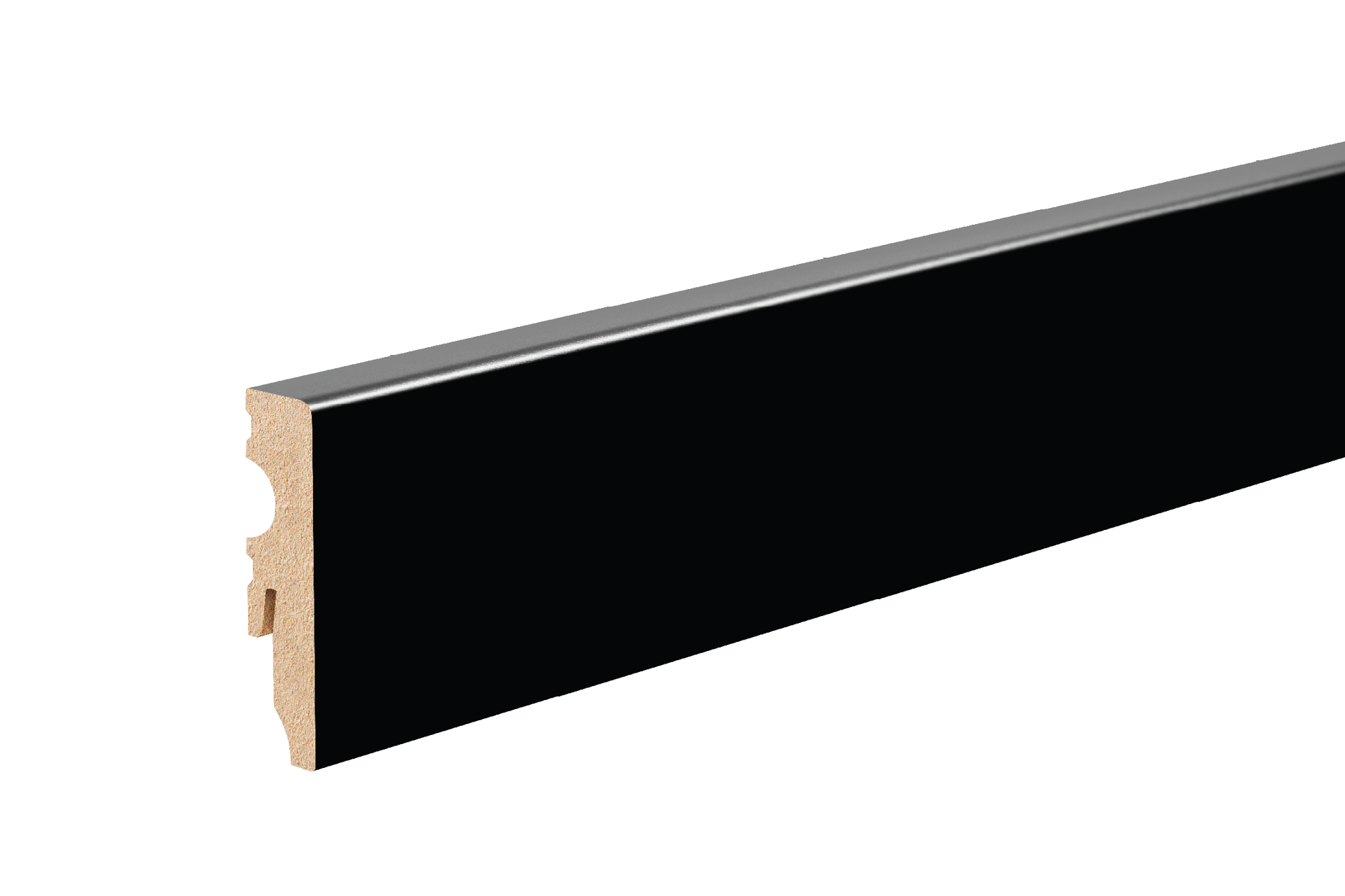 Listwa przypodłogowa MDF 58x14,5mm Cezar Czarny RAL9005 Lakier Półmat 2,20m