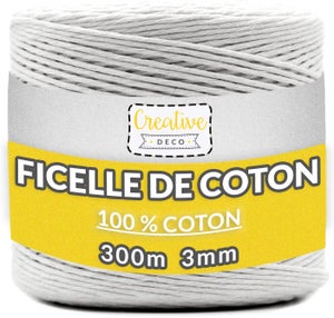 DXRPO Macrame Corda 3 mm x 300 m x 3, Macramè Filo Cotone per Fai Da Te, Piante Sospese, Natale