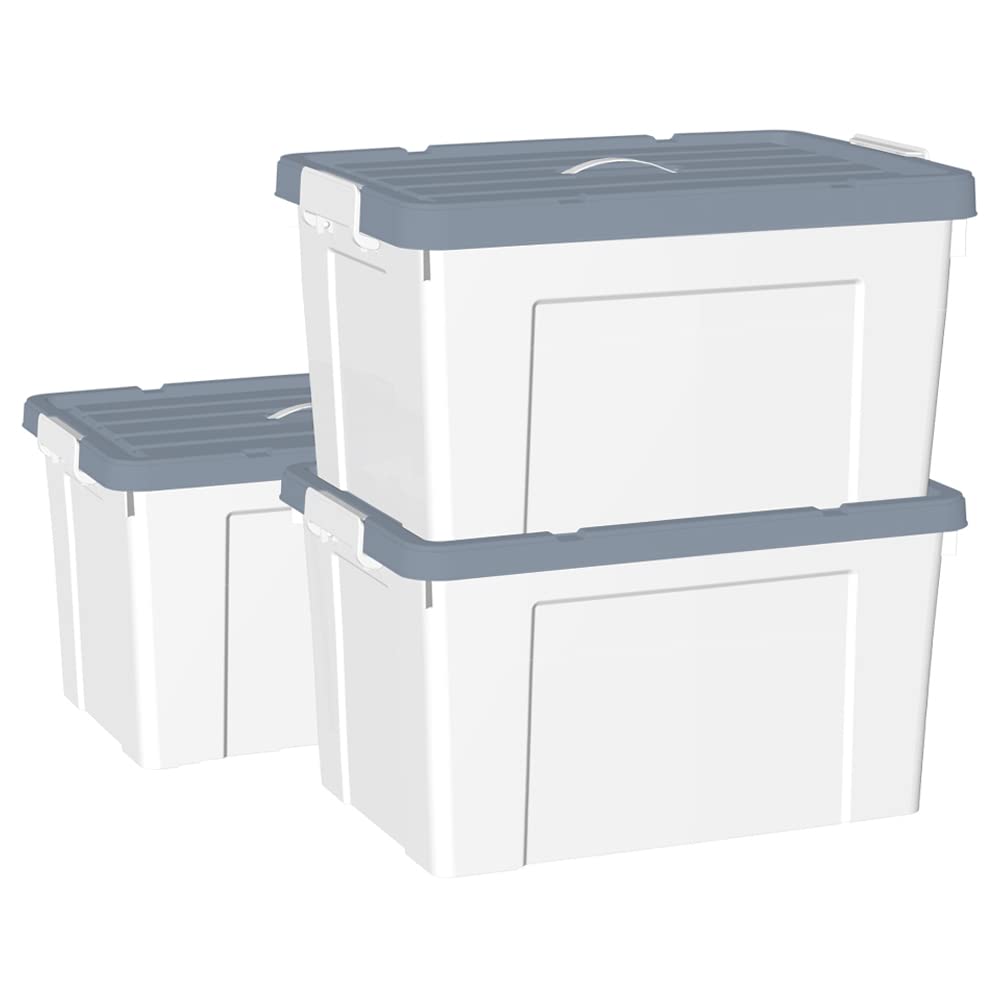4 Scatole Portaoggetti IKEA UPPSNOFSAD 9L – Plastica Nera Con Coperchio, 35x25x14 Cm