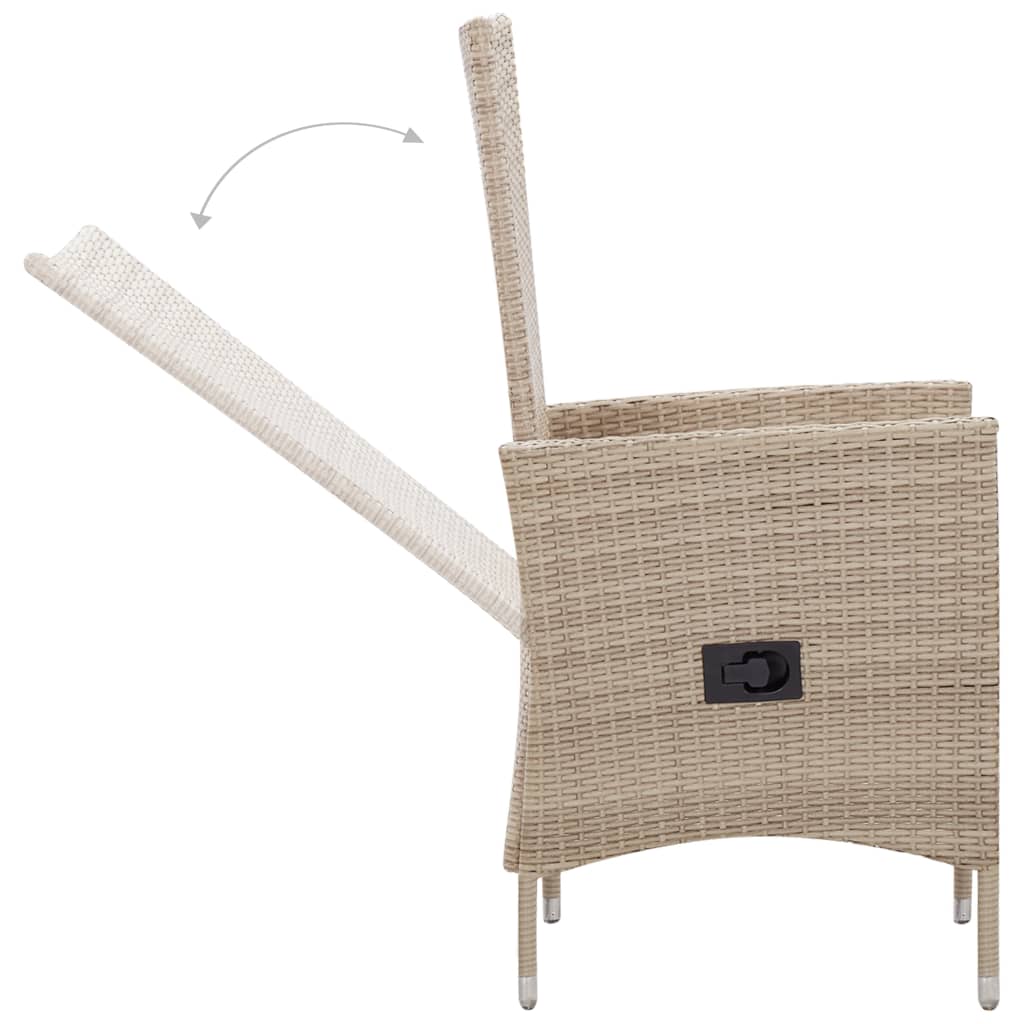 Maison Exclusive - Set da Pranzo da Giardino 7 pz con Cuscini in Polyrattan Beige - 6