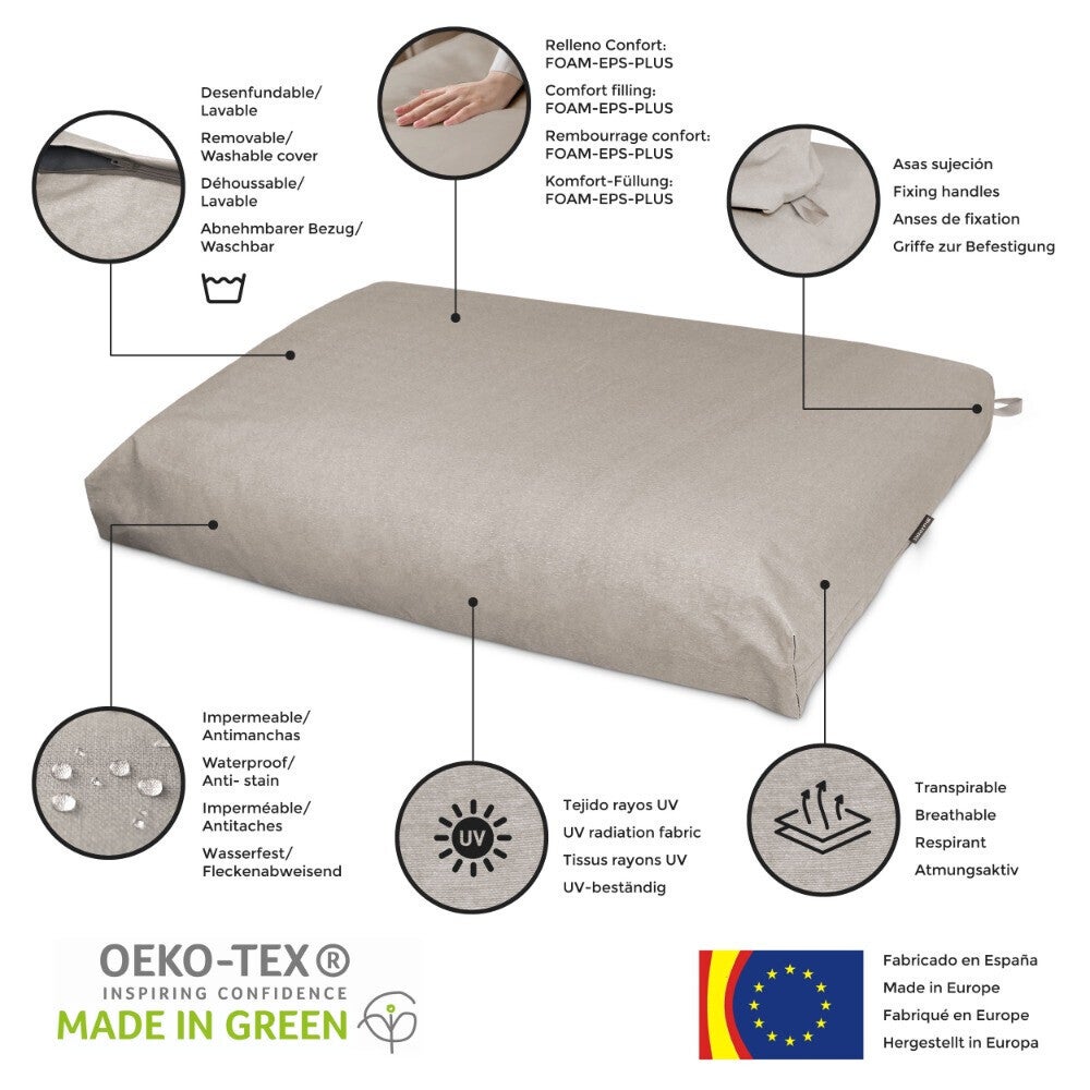 Housse coussin palette d'extérieur Dossier 120x45x25 Sans Garnissage Gris Naylim Mate Happers - 5