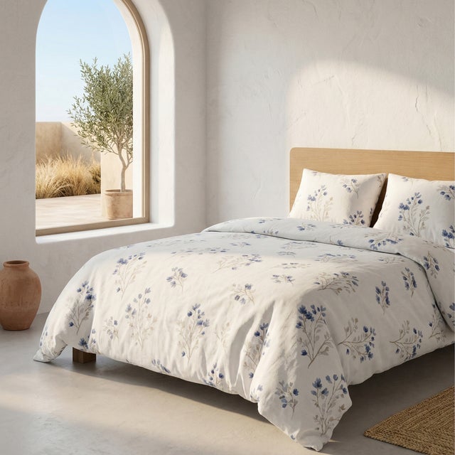 Juego funda nórdica floral 100% algodón cama 135/140 - 220x220 cm + 2(45x75) cm - BLUM