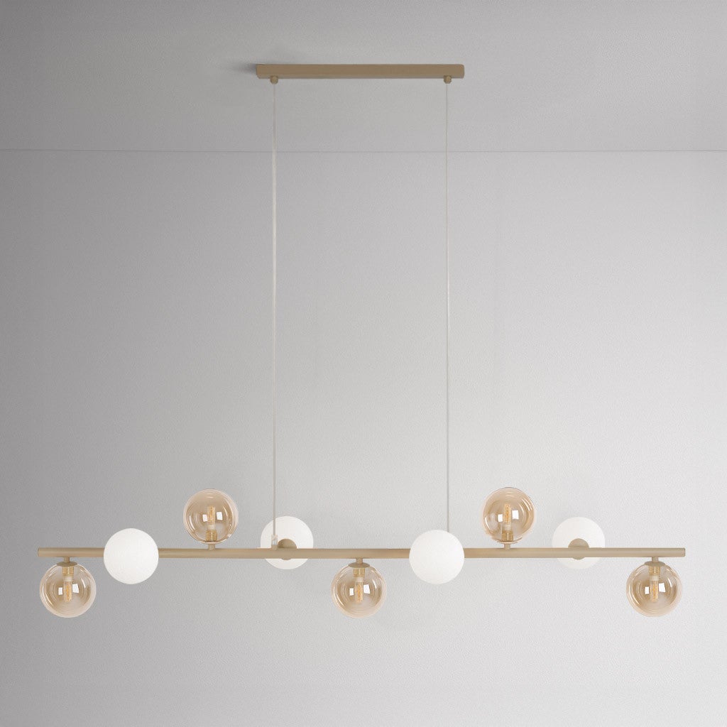 Lampa wisząca LEMO beżowa 9xG9x15W metal wym:100x119x28cm IP20 Kaja