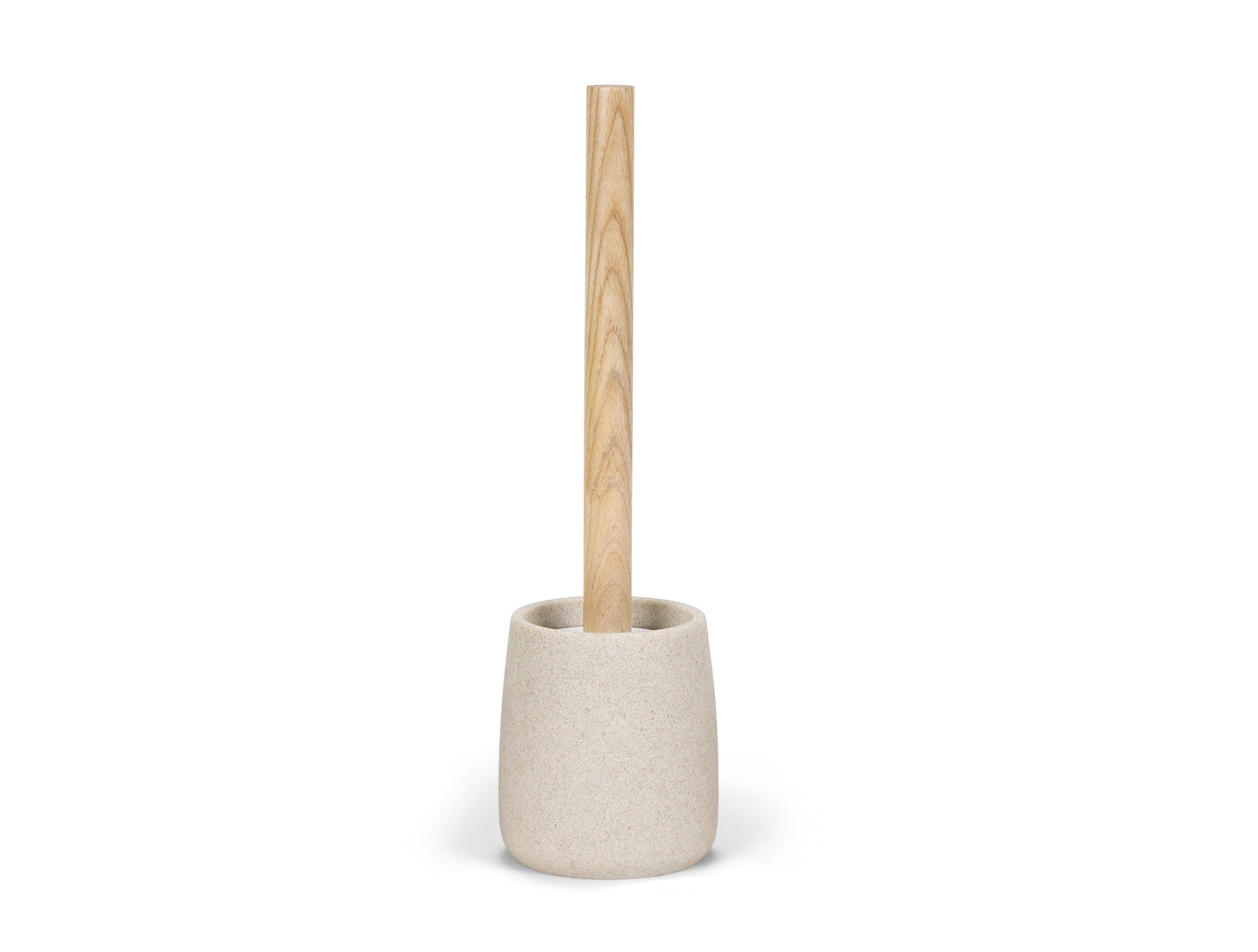 Andrea House Escobillero Sandstone – Set Scopa Per Water Con Manico In Legno (Beige/Marrone, 10x36cm)