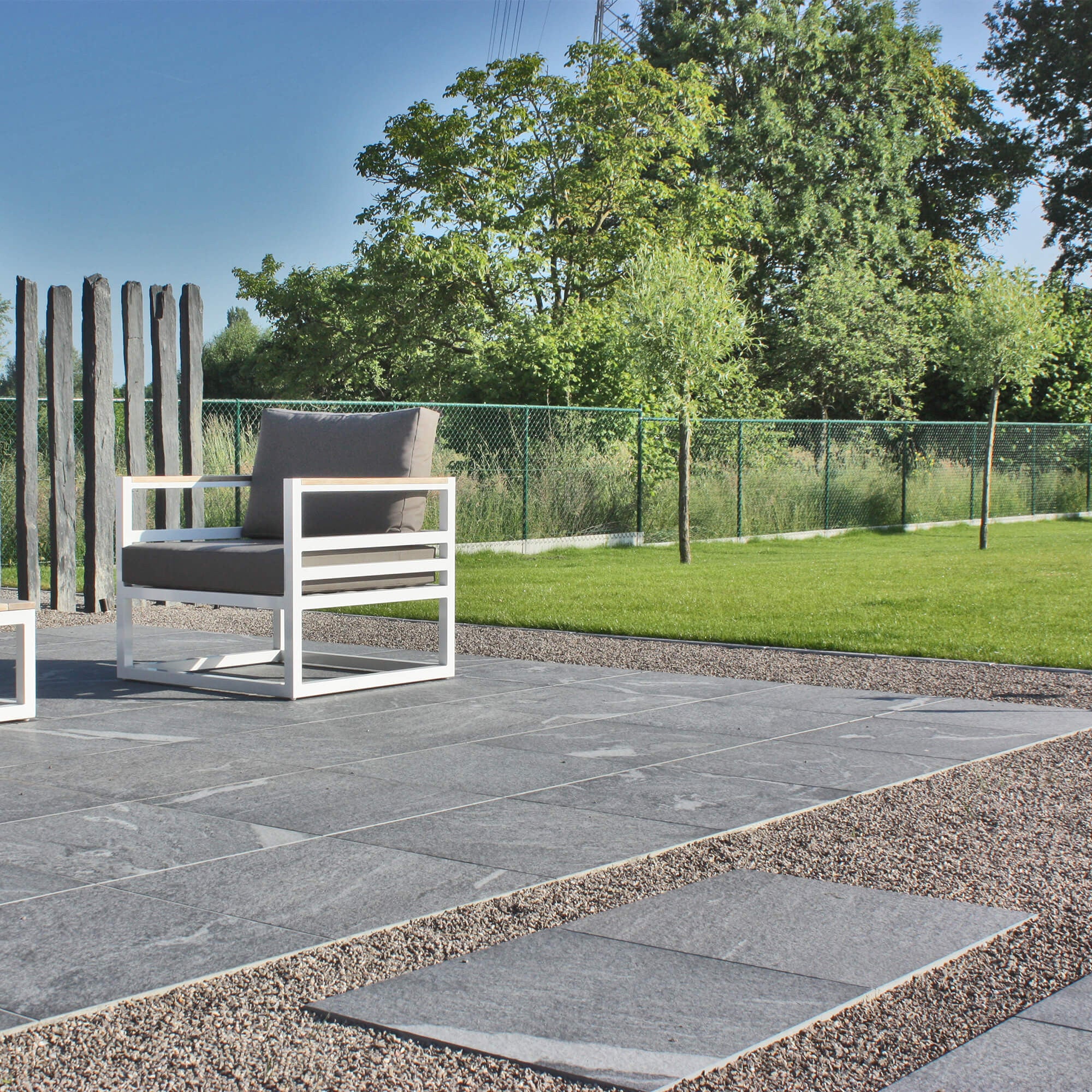 Pas japonais Grès Cérame effet Pierre Grise L.42 x l.36 x Ep.2 cm (Lot de 15) - RO'MA Nature - 9