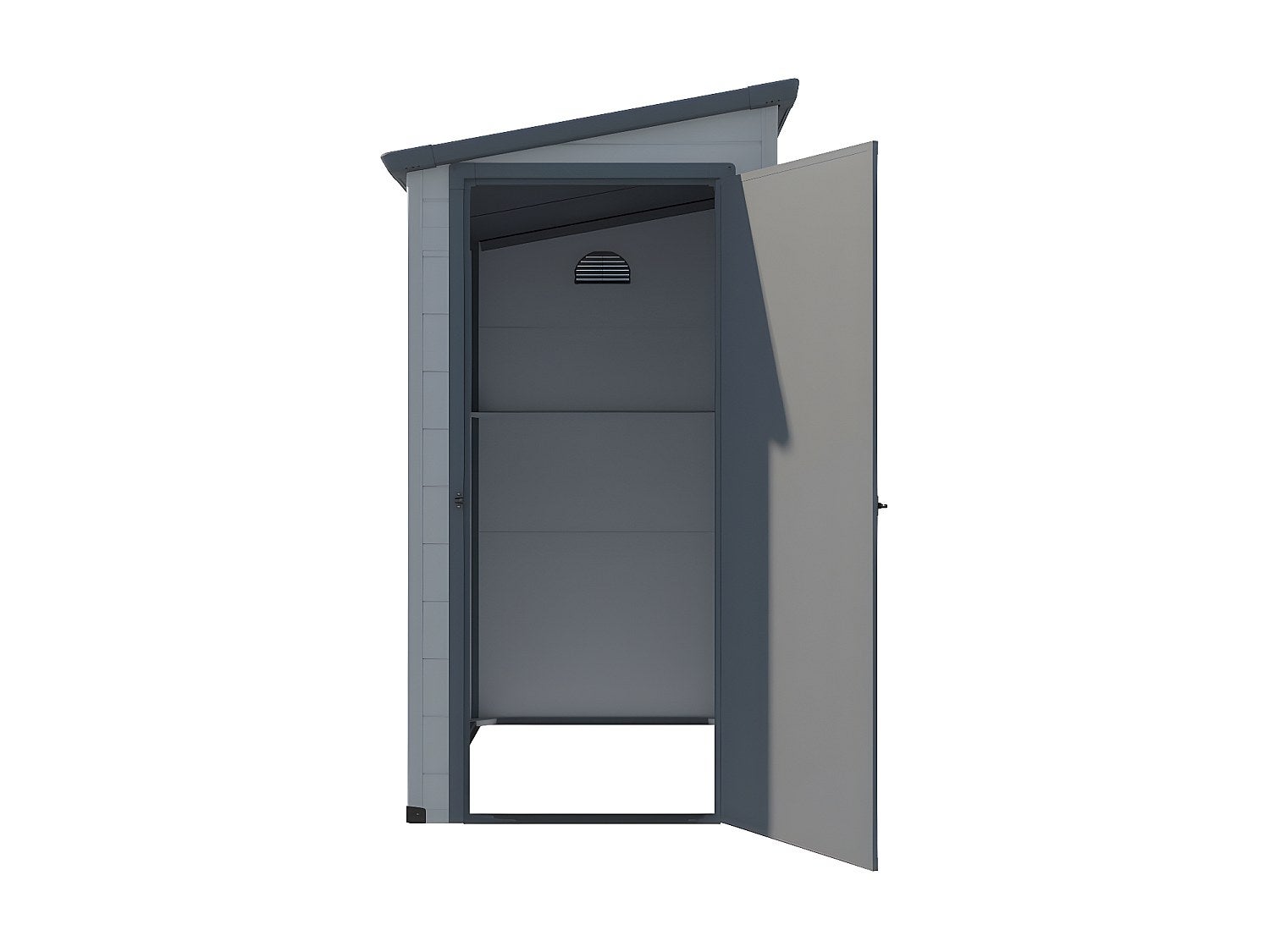 Abri de jardin en résine adossé gris clair 2,09 m² ALBERTO - 5