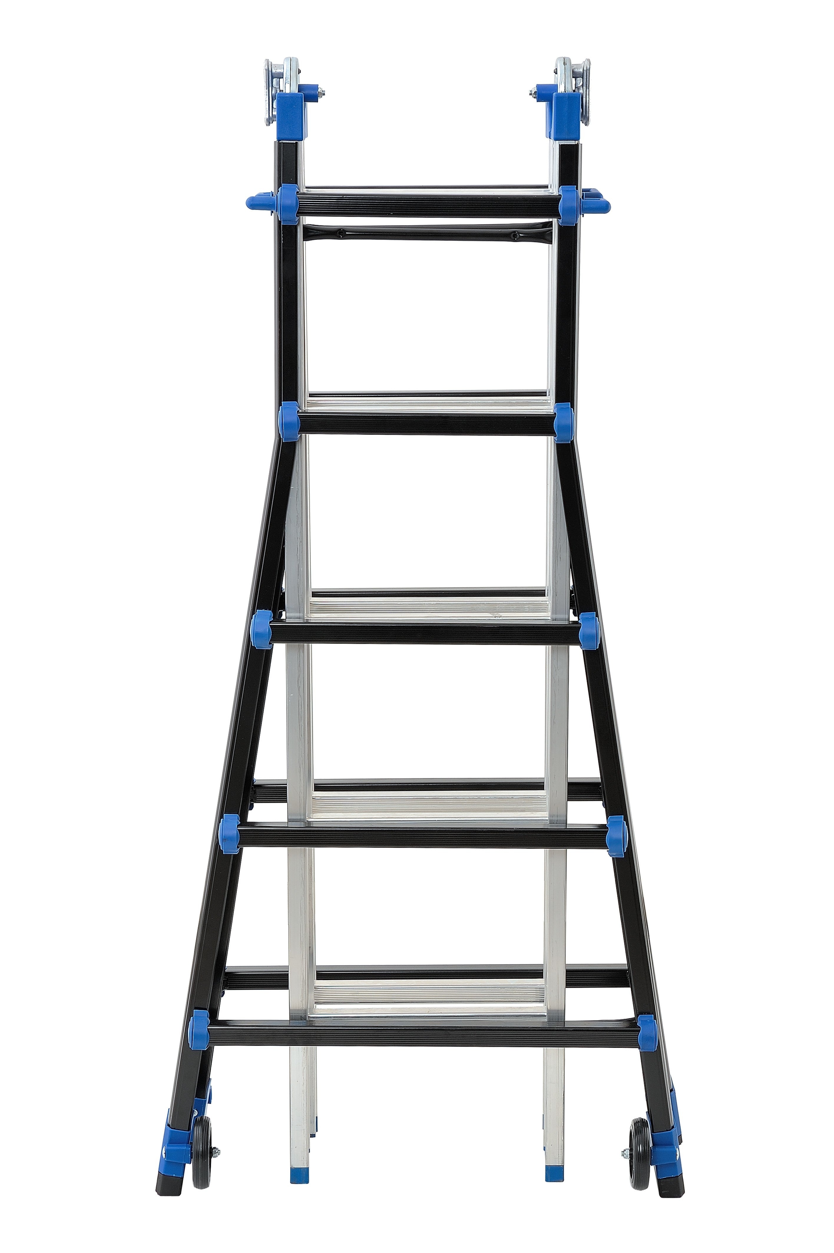 Echafaudage roulant d'escalier intérieur et extérieur 2,5m/4,5m en aluminium Hailo HobbyStep H5 - 8