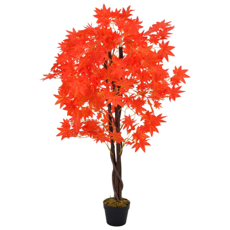 Sztuczny klon z doniczką, czerwony, 120 cm vidaXL